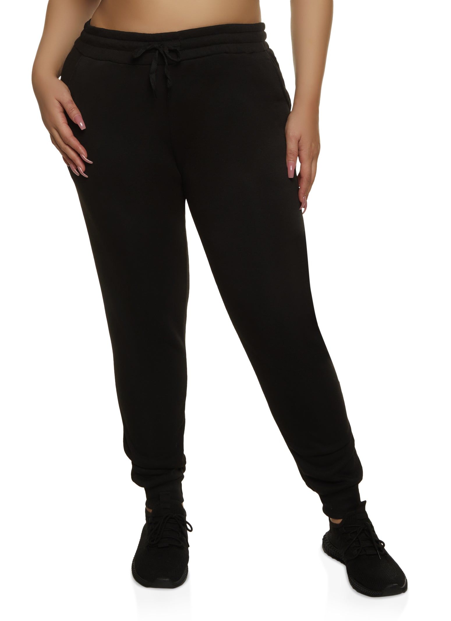Plus Size Fleece High Waisted Joggers sold by Rainbow