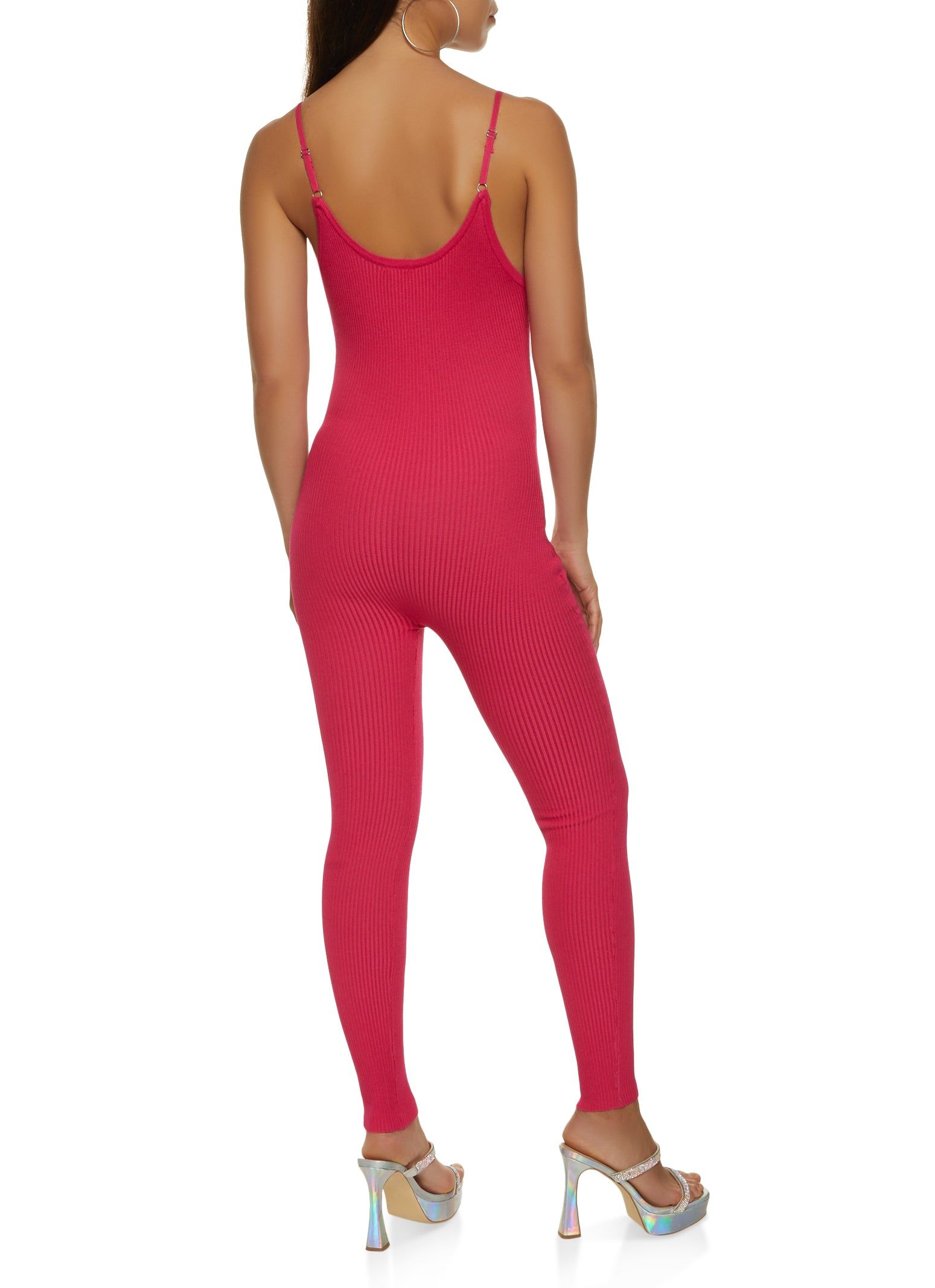 Ribbed Rhinestone Lace Up Jumpsuit sold by Rainbow product image thumbnail 2