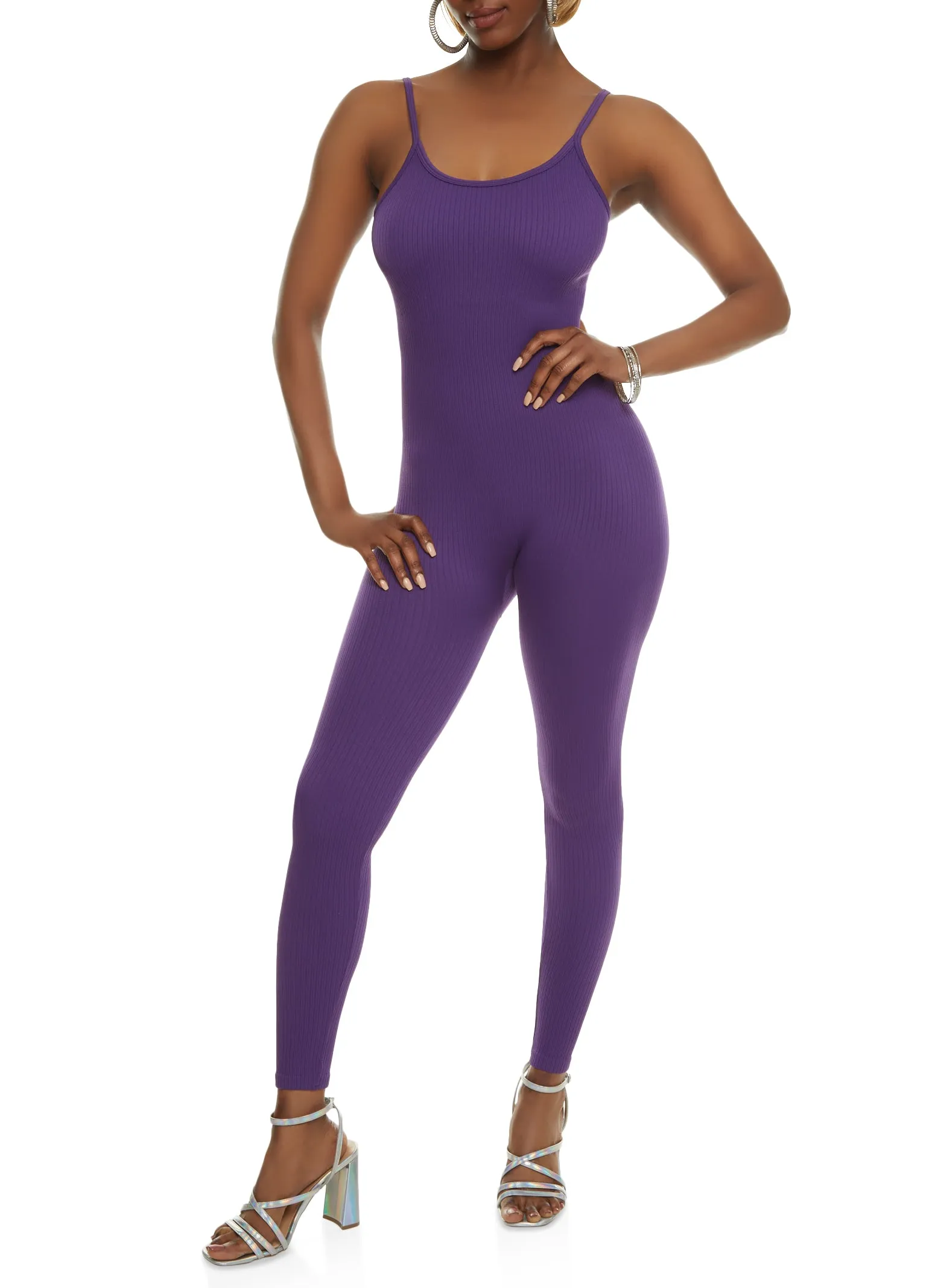 Daisy Ribbed Scoop Neck Cami Catsuit sold by Rainbow