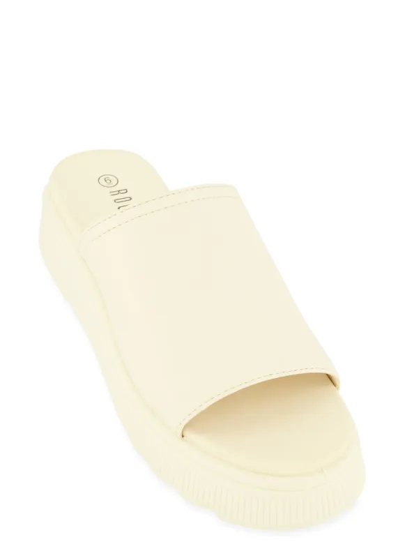 Round Toe Platform Slide Sandals sold by Rainbow