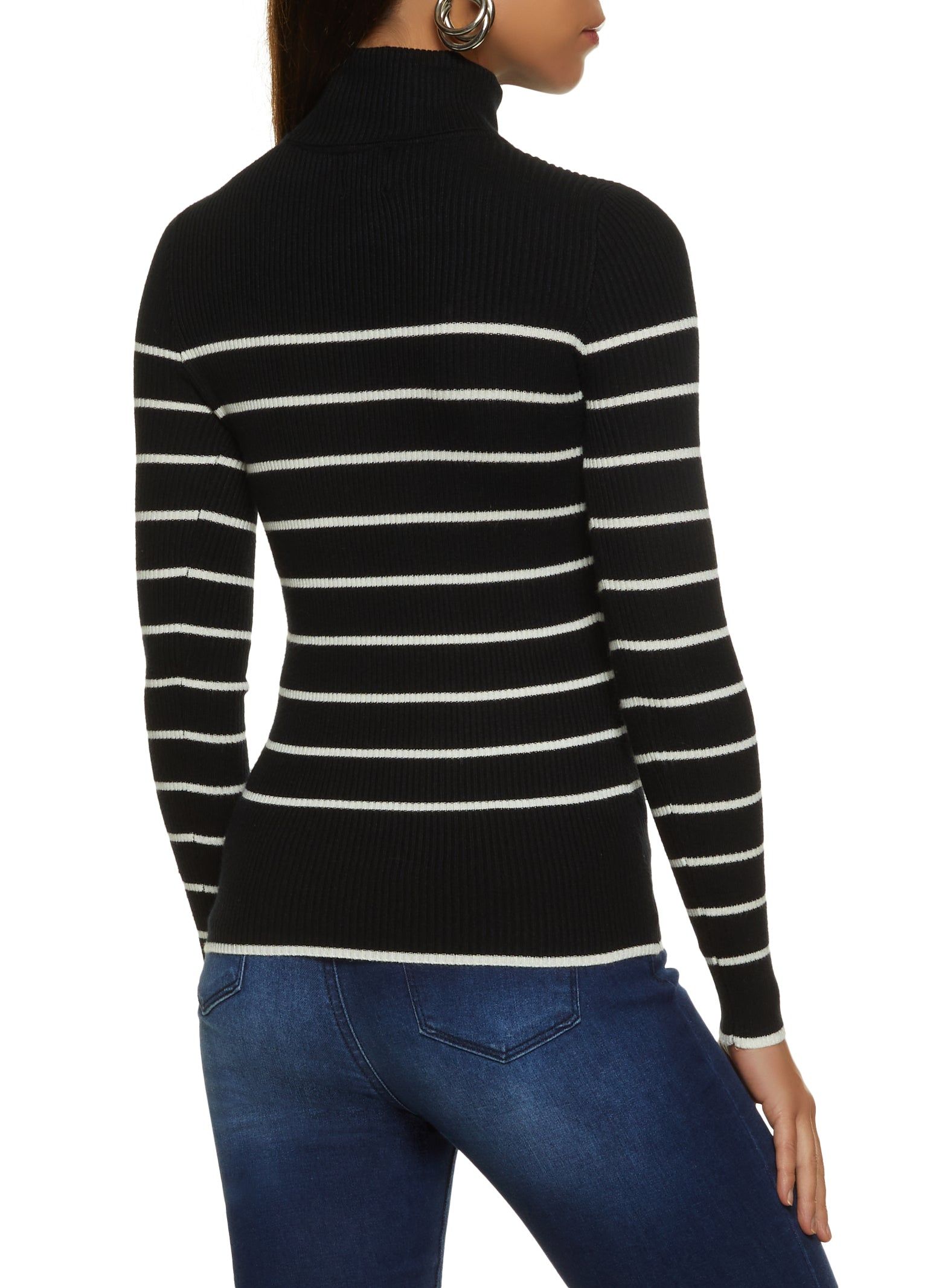 Striped Rib Knit Turtleneck Top sold by Rainbow product image thumbnail 2