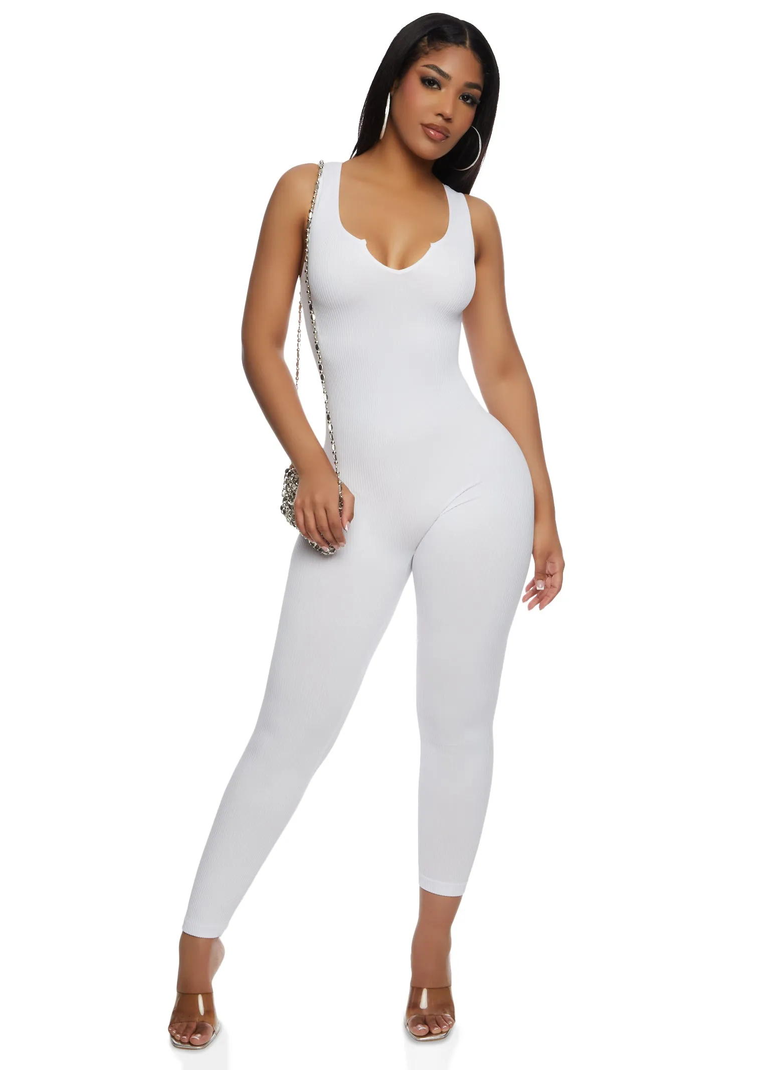 Seamless Notch Neck Tank Catsuit sold by Rainbow