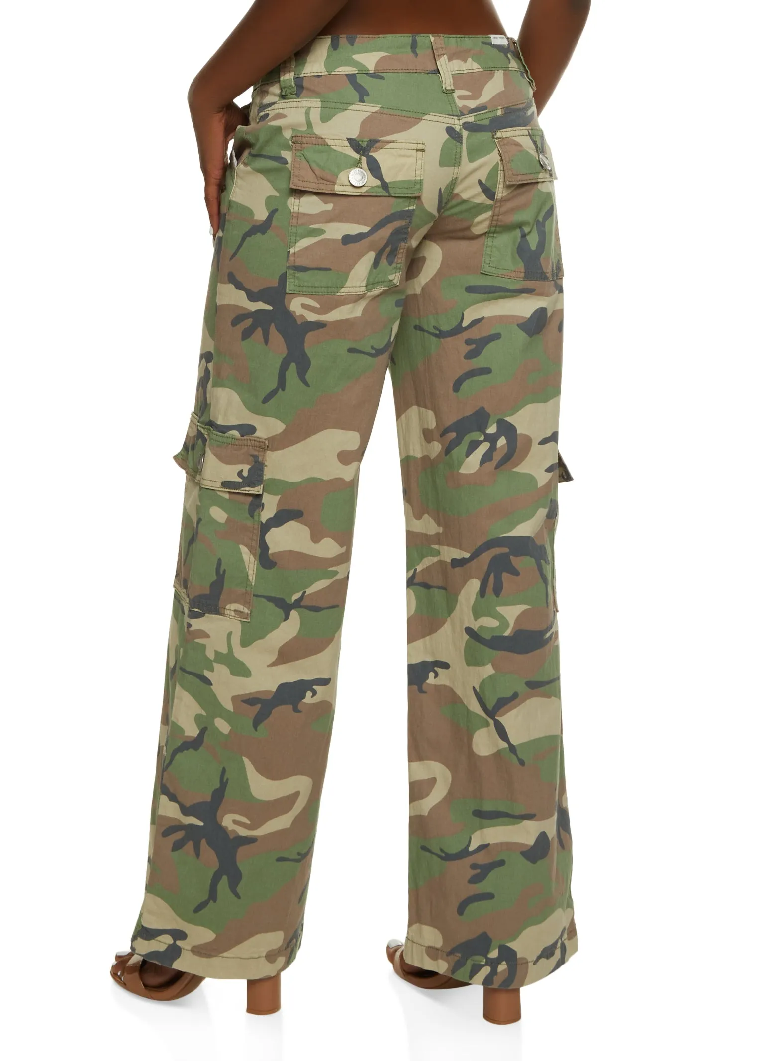 Camouflage Wide Leg Cargo Pants sold by Rainbow product image thumbnail 3