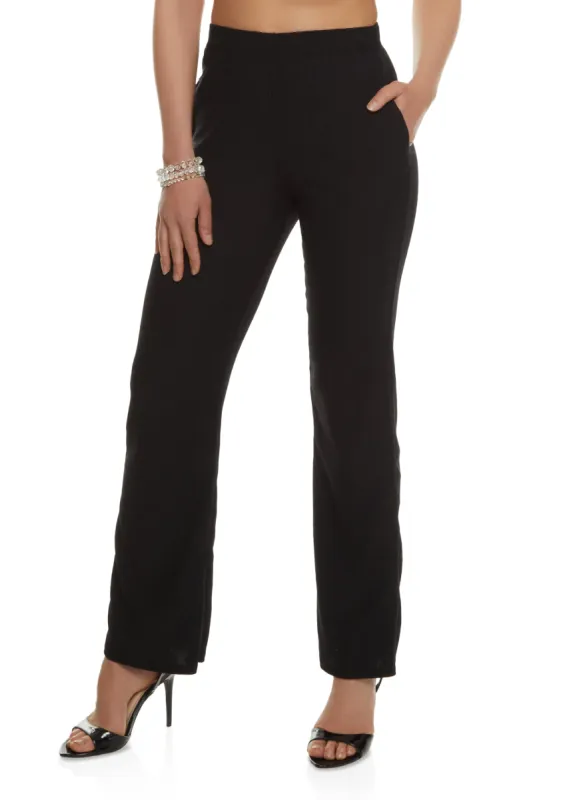 Textured Elastic Waist Wide Leg Pants sold by Rainbow