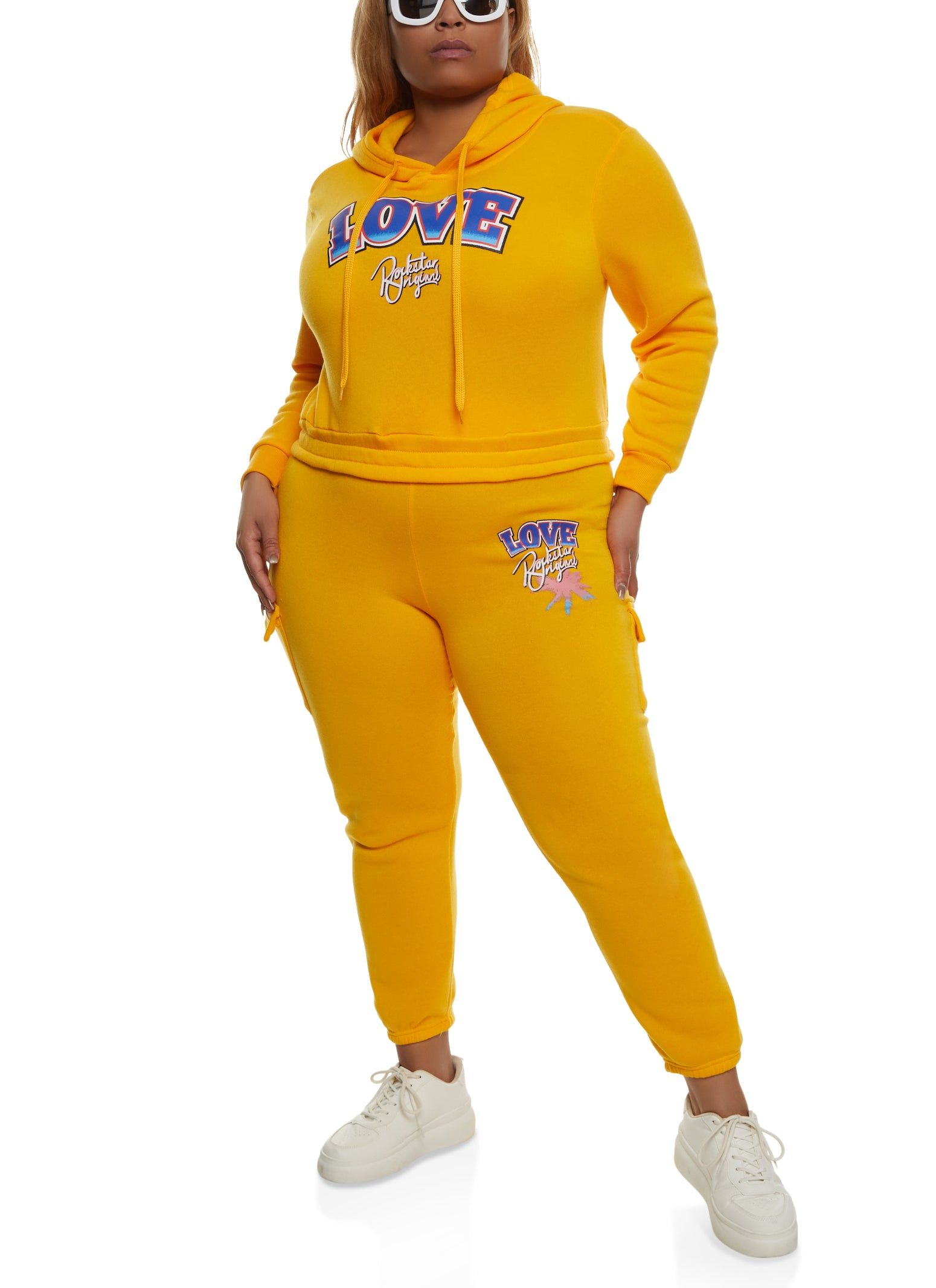 Plus Size Love Cropped Graphic Hoodie sold by Rainbow product image thumbnail 2