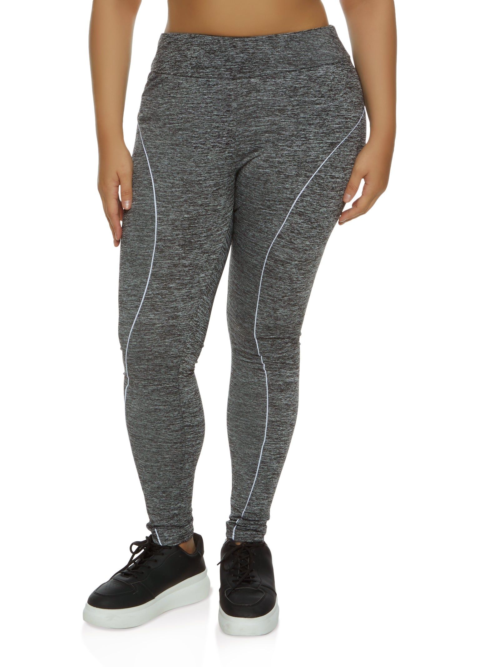 Plus Size Activewear Contrast Piping Leggings sold by Rainbow
