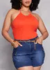 Plus Size Seamless Racerback High Neck Tank Top sold by Rainbow