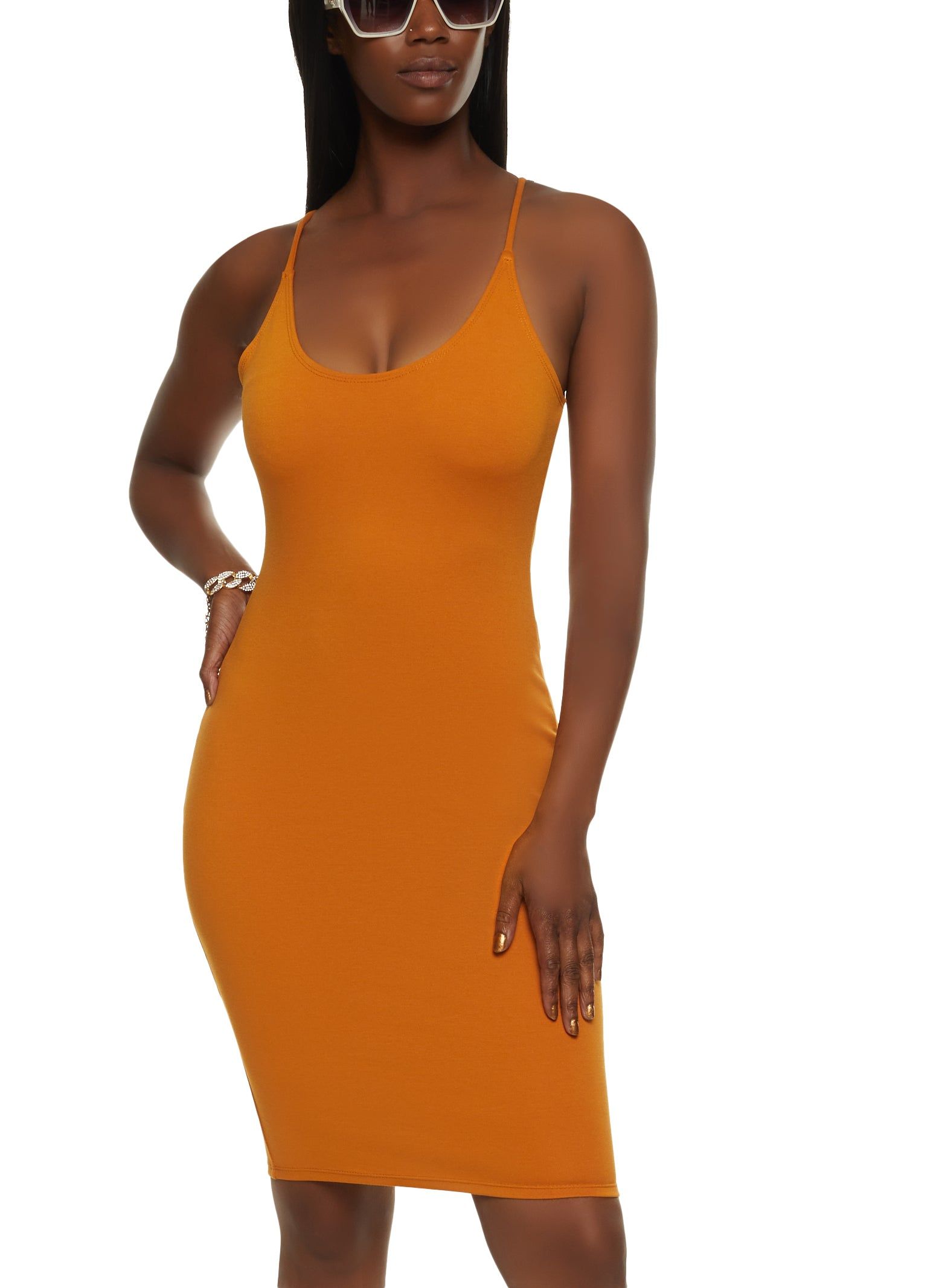 Basic Scoop Neck Cami Dress sold by Rainbow