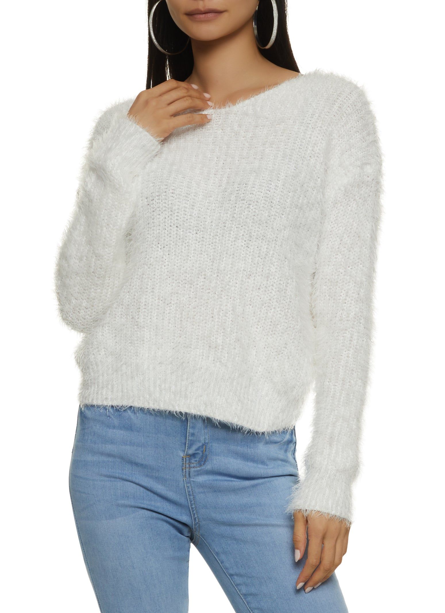 Eyelash Knit Twisted Pullover Sweater sold by Rainbow product image thumbnail 3