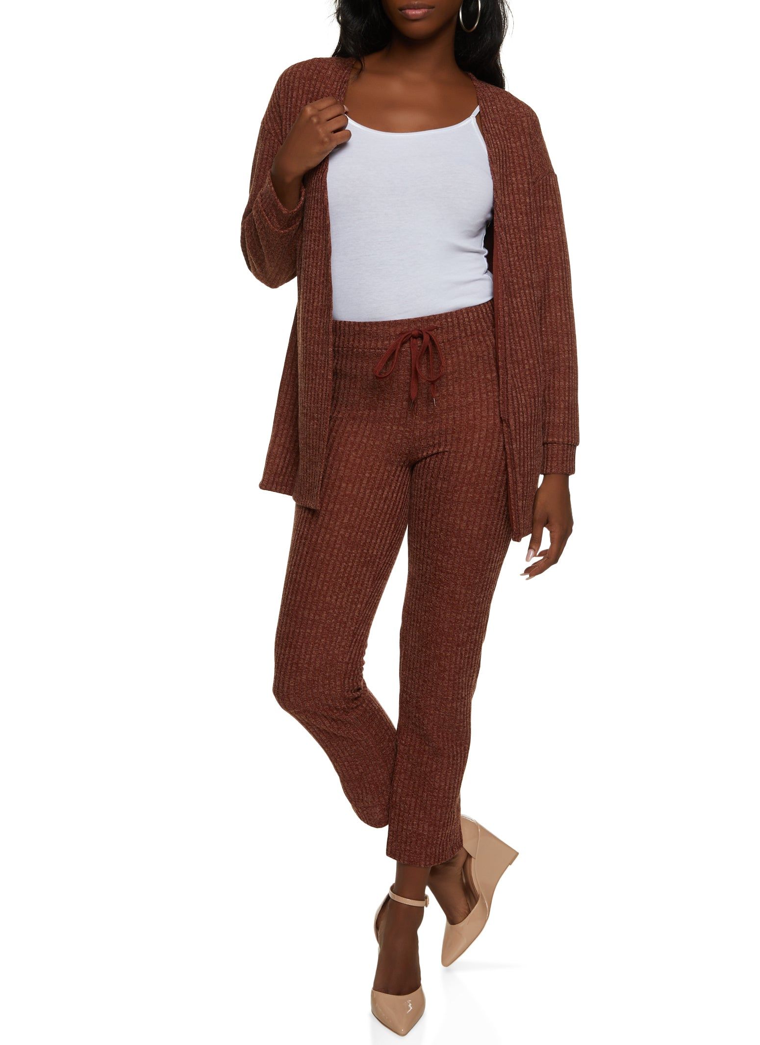 Solid Ribbed Knit Cardigan sold by Rainbow product image thumbnail 2