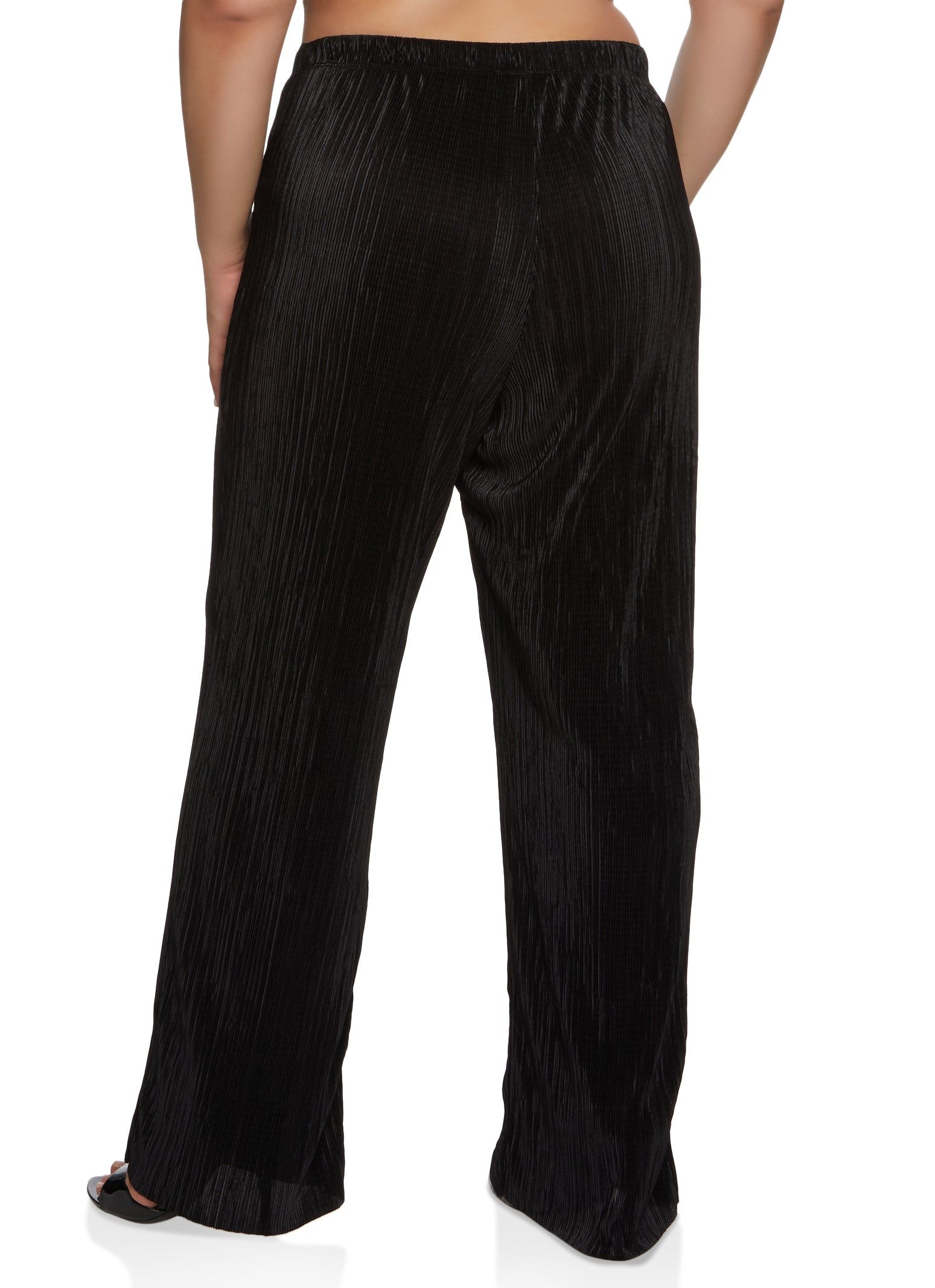 Plus Size Plisse High Waist Palazzo Pants sold by Rainbow product image thumbnail 3