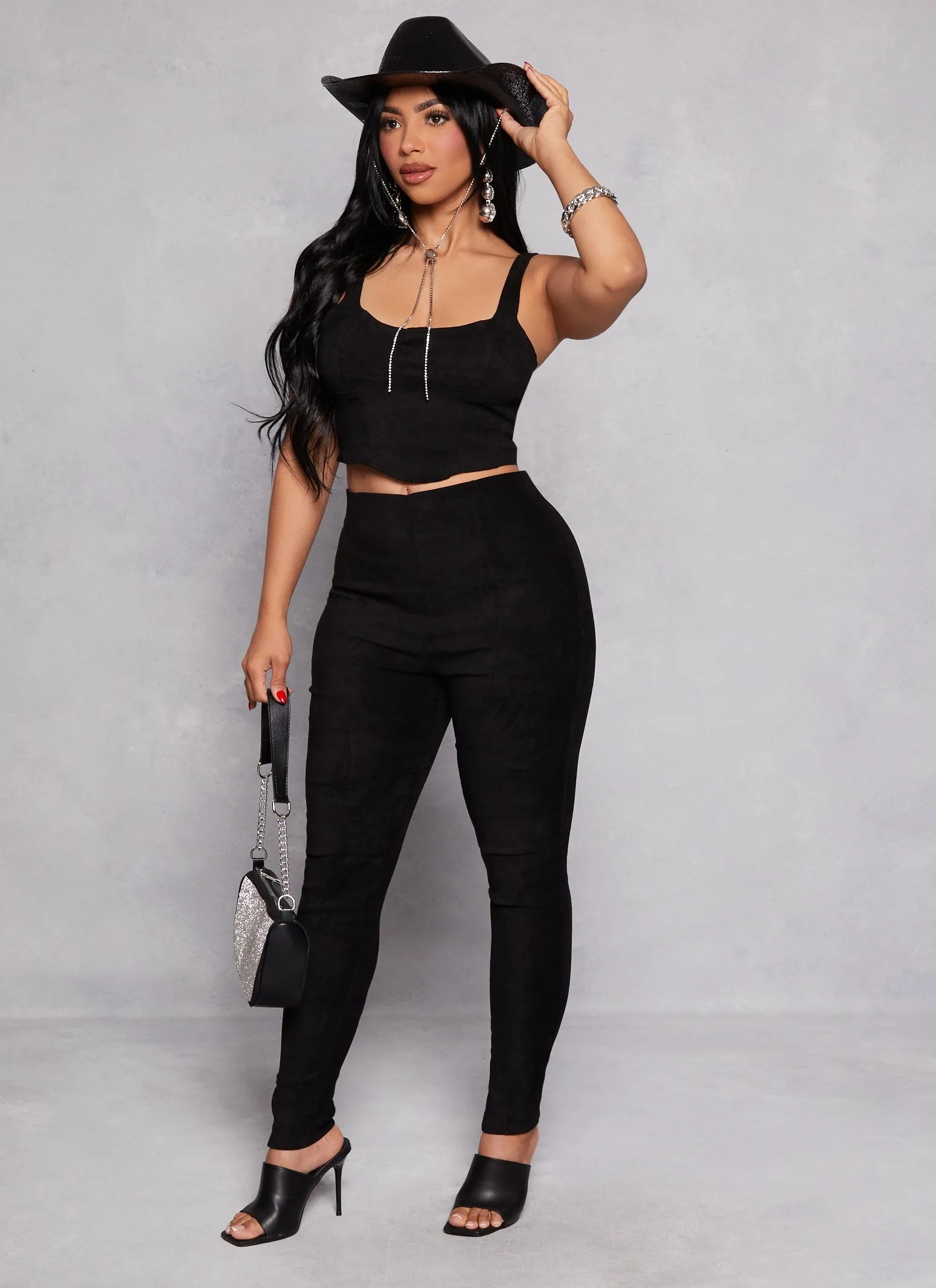 Iris Faux Suede Cropped Bustier Top sold by Rainbow product image thumbnail 2