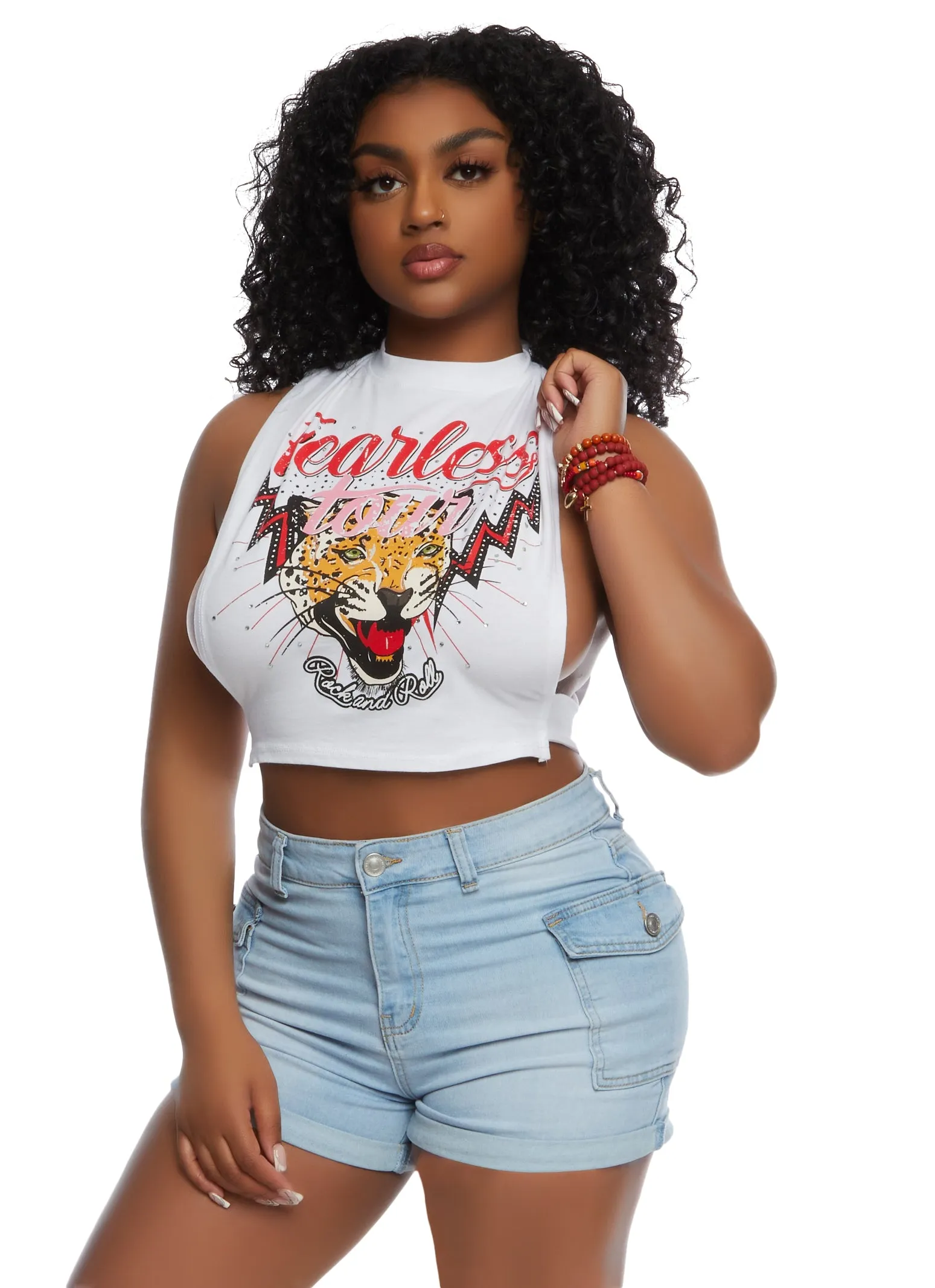 Fearless Open Side Graphic Tank Top sold by Rainbow product image thumbnail 2