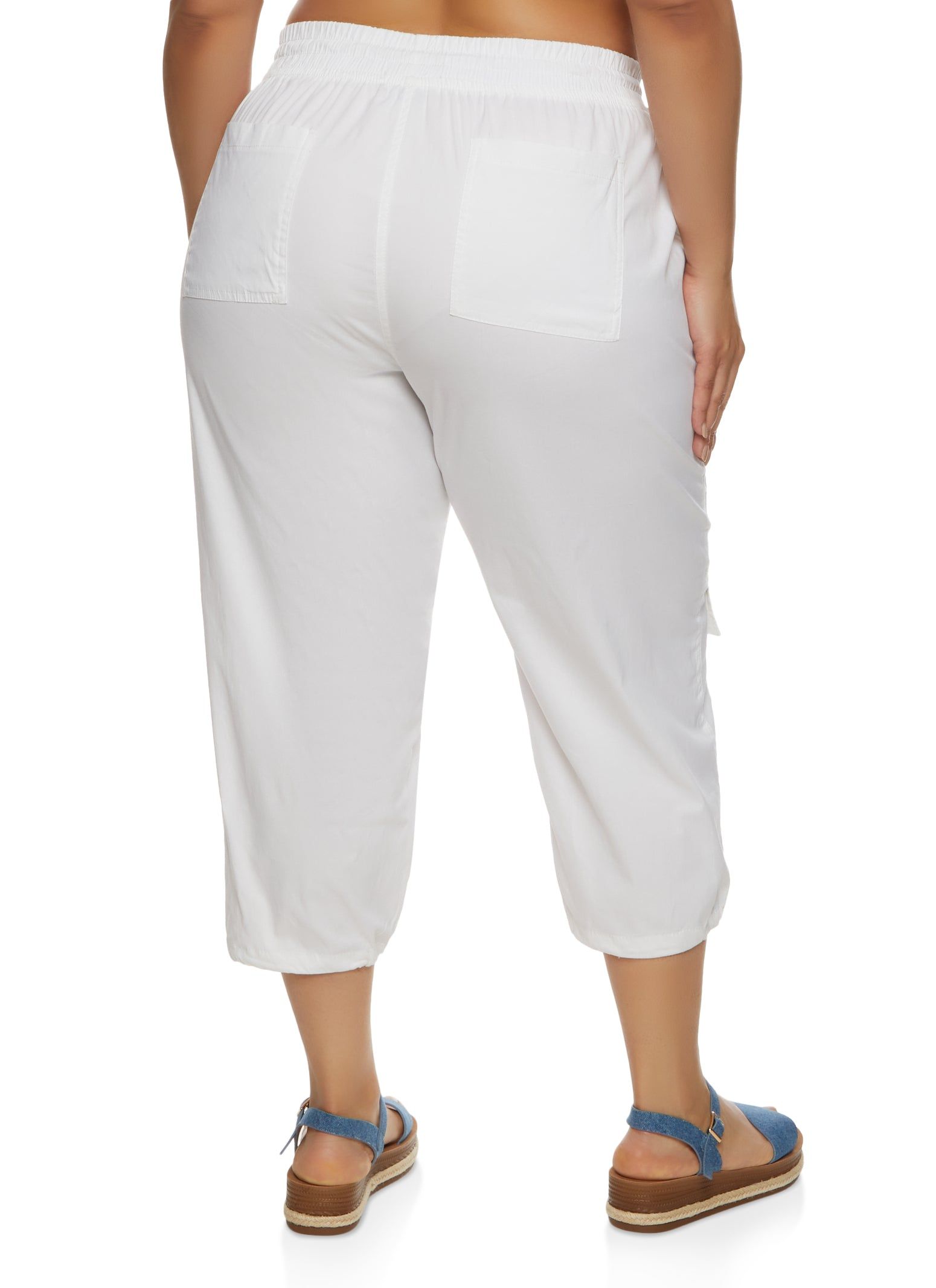 Plus Size Poplin Drawstring Capri Pants sold by Rainbow product image thumbnail 2