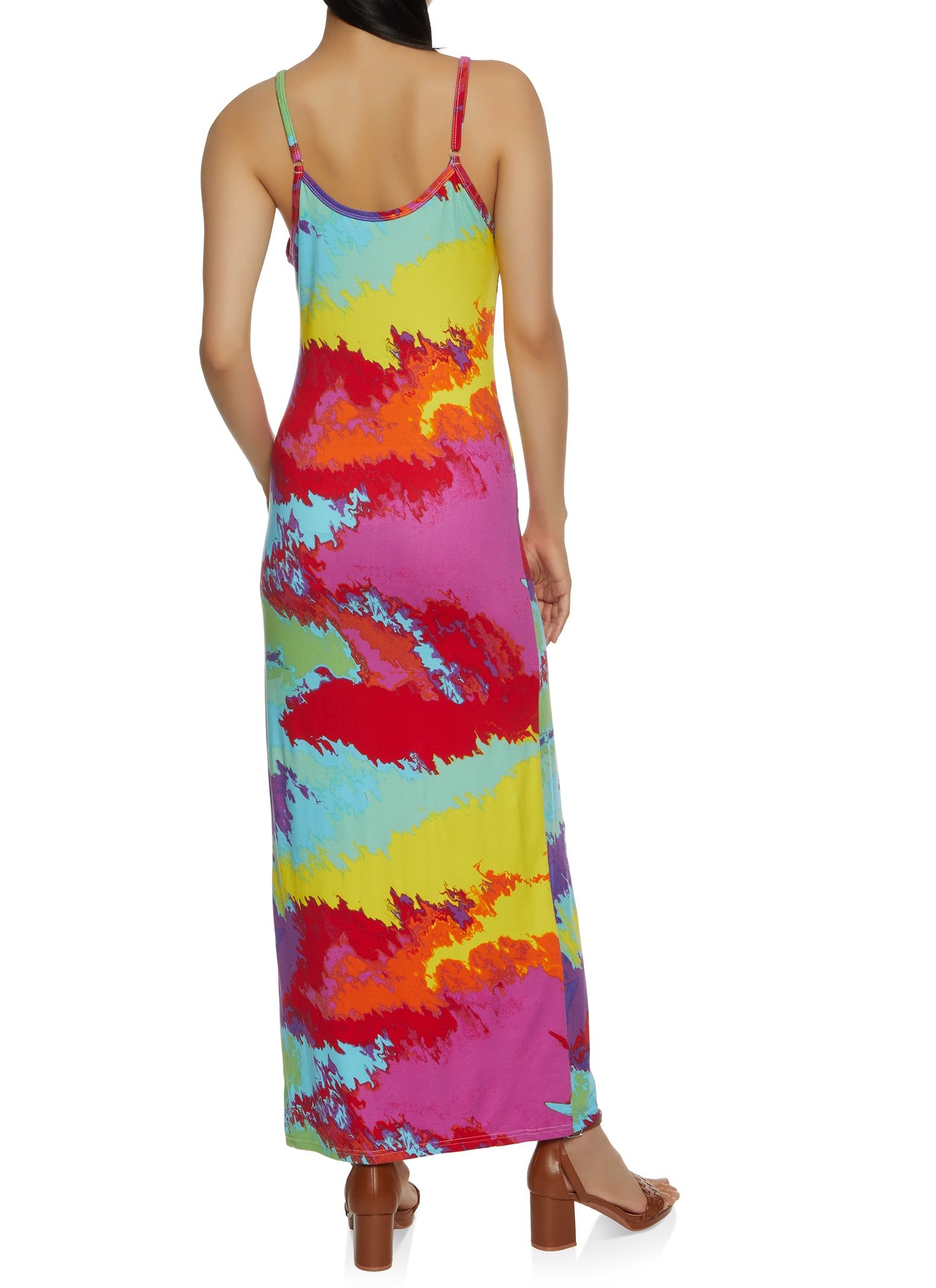 Psychedelic Print Button Detail Maxi Dress sold by Rainbow product image thumbnail 3
