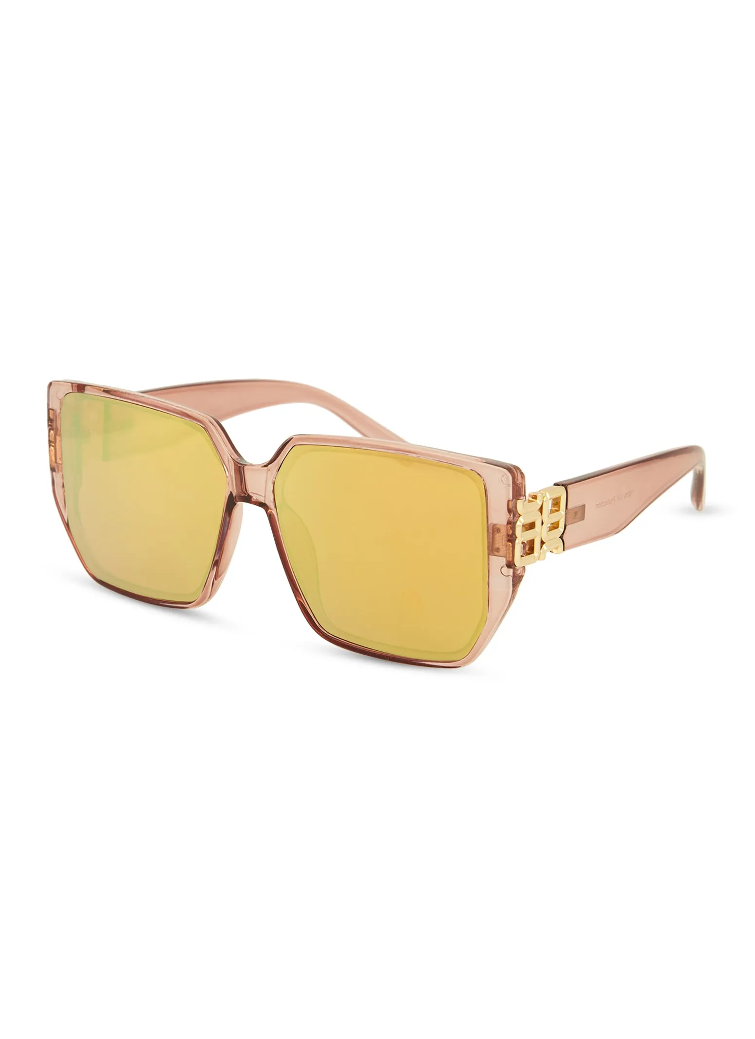Metallic Temple Oversized Shield Frame Sunglasses sold by Rainbow product image thumbnail 2