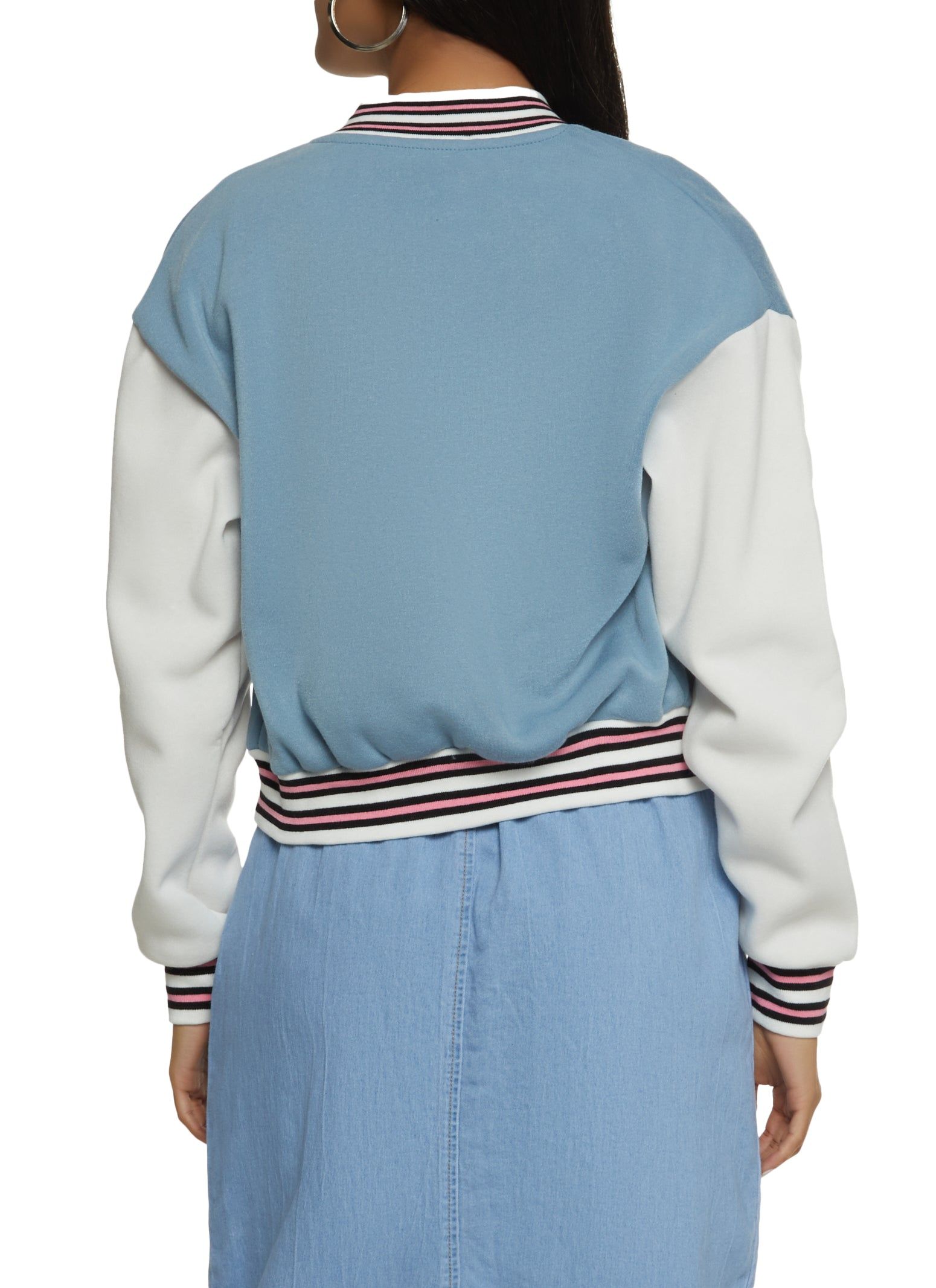 Boss Babe Chenille Patch Varsity Jacket sold by Rainbow product image thumbnail 3