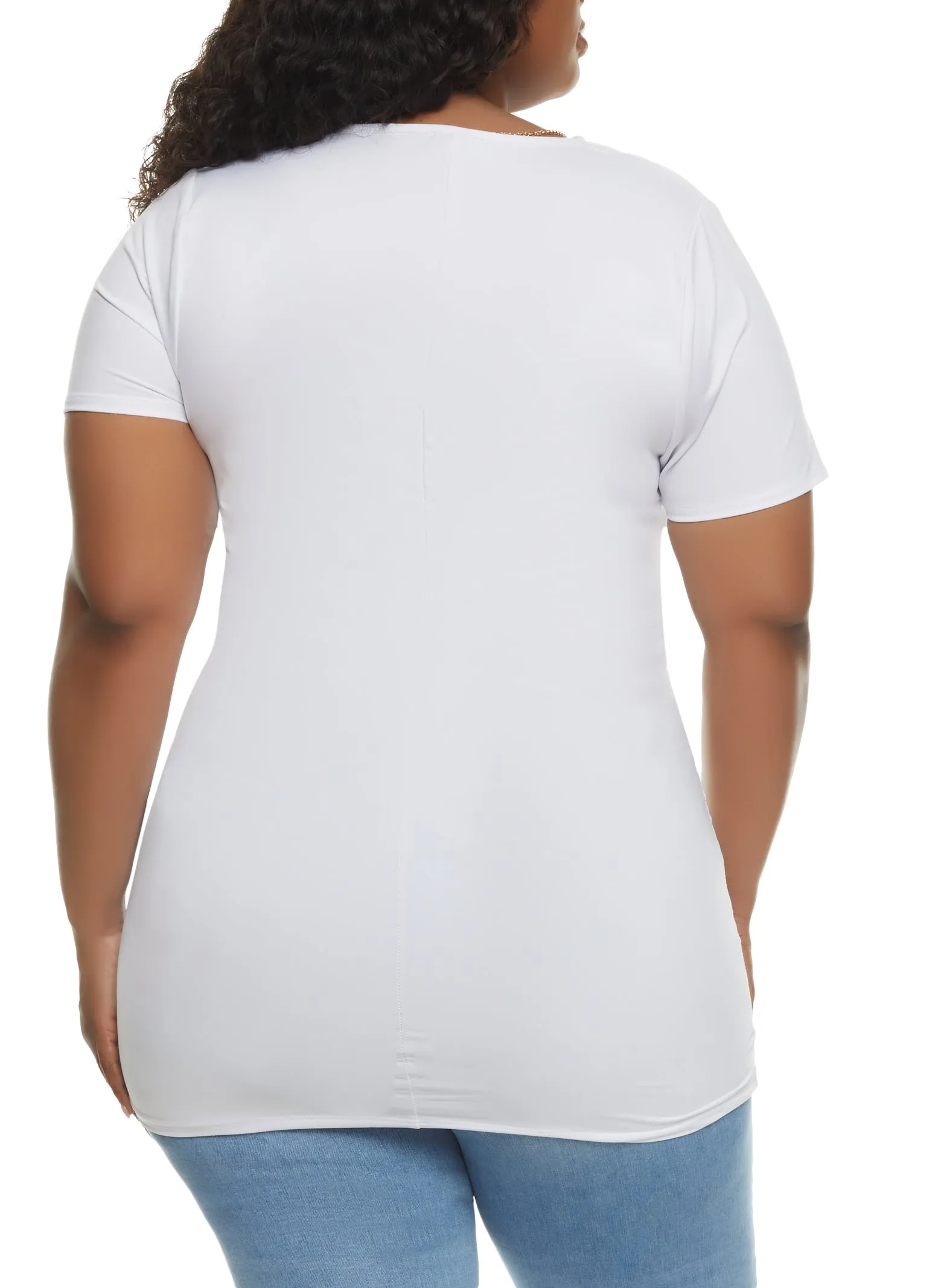 Plus Size Cowl Neck Top with Necklace sold by Rainbow product image thumbnail 2