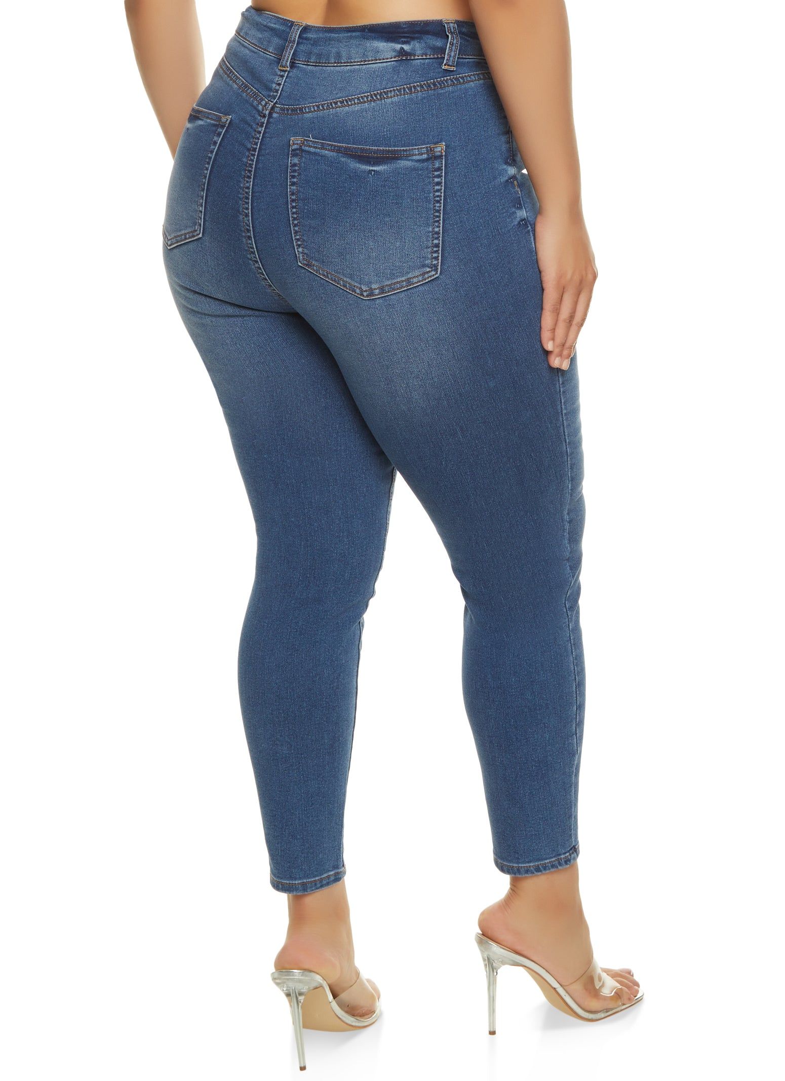 Plus Size WAX Whiskered High Waisted Skinny Jeans sold by Rainbow product image thumbnail 2