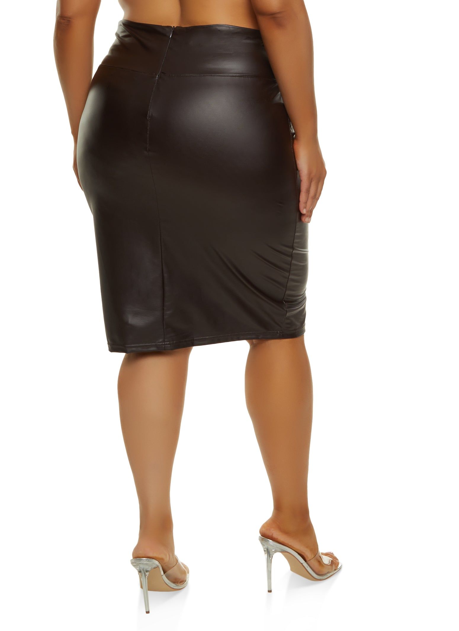 Plus Size Faux Leather Pencil Skirt sold by Rainbow product image thumbnail 2