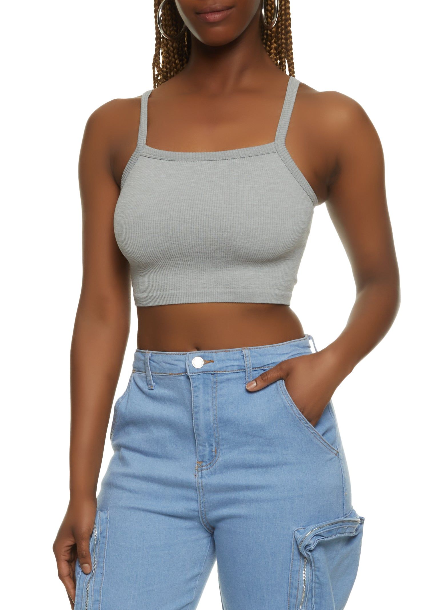 Ribbed Knit Cropped Cami sold by Rainbow