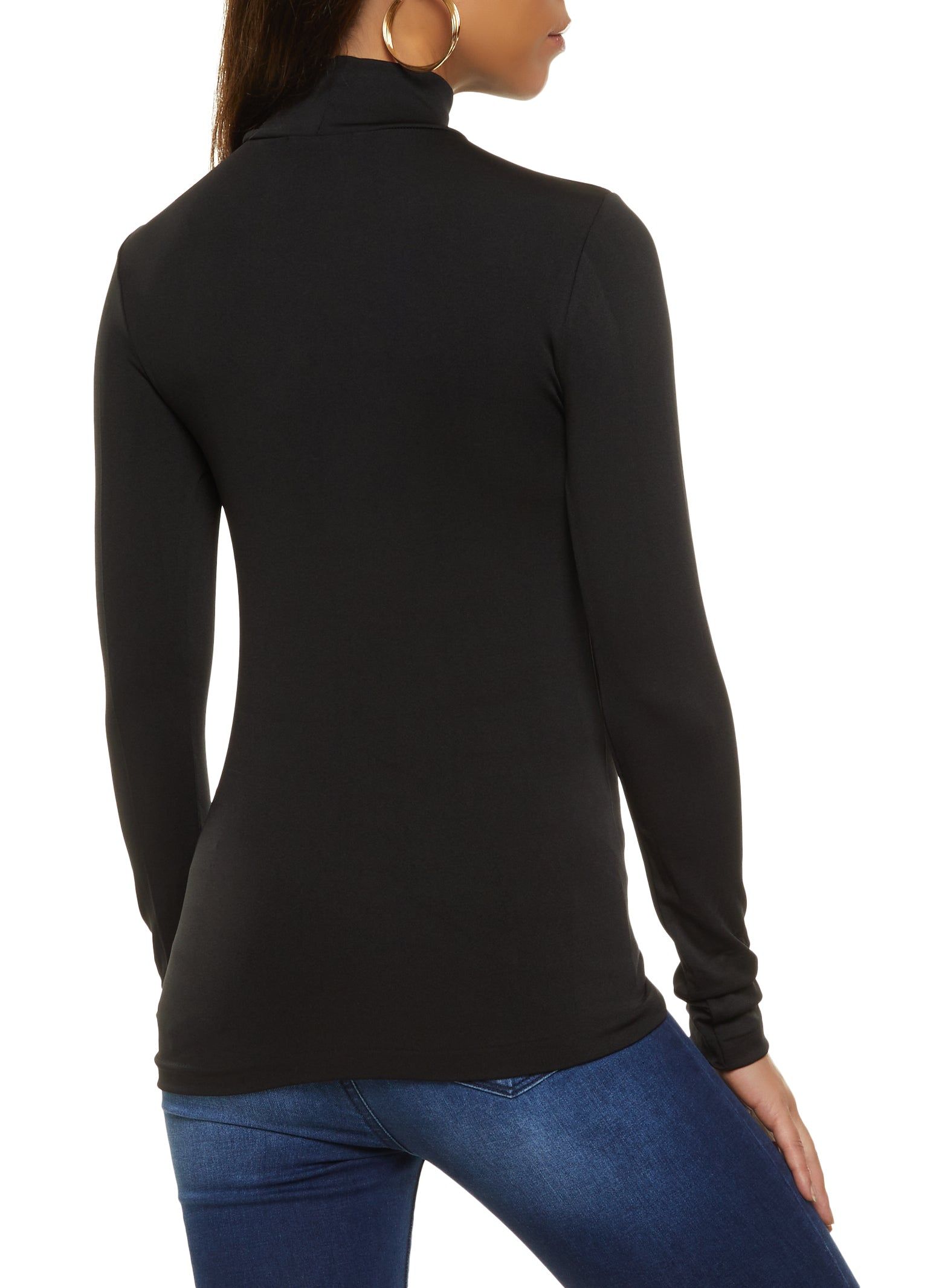 Basic Seamless Mock Neck Long Sleeve Tee sold by Rainbow product image thumbnail 2