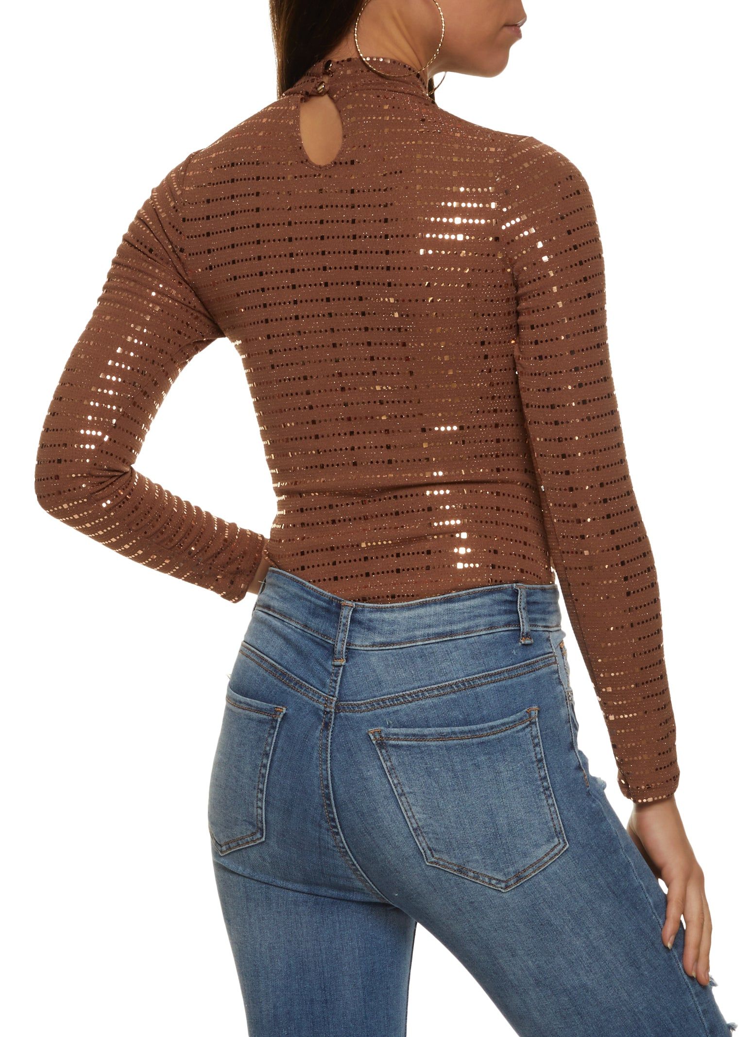 Sequin Long Sleeve Bodysuit sold by Rainbow product image thumbnail 3