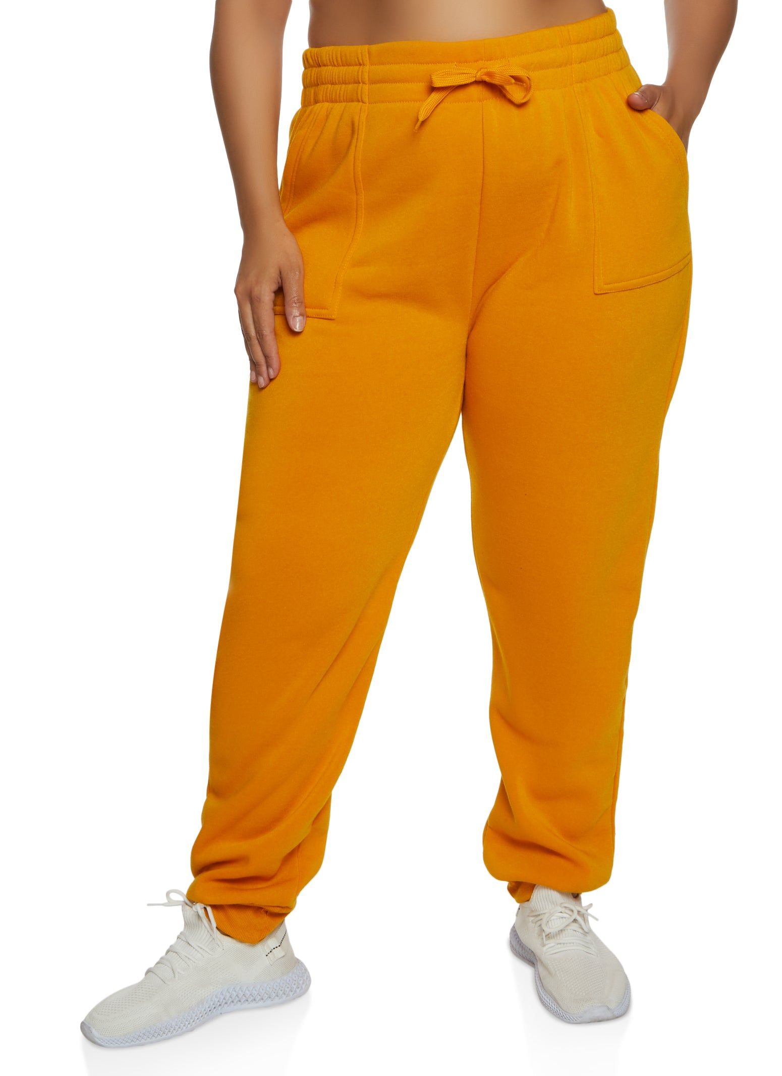 Plus Size Solid Fleece Joggers sold by Rainbow