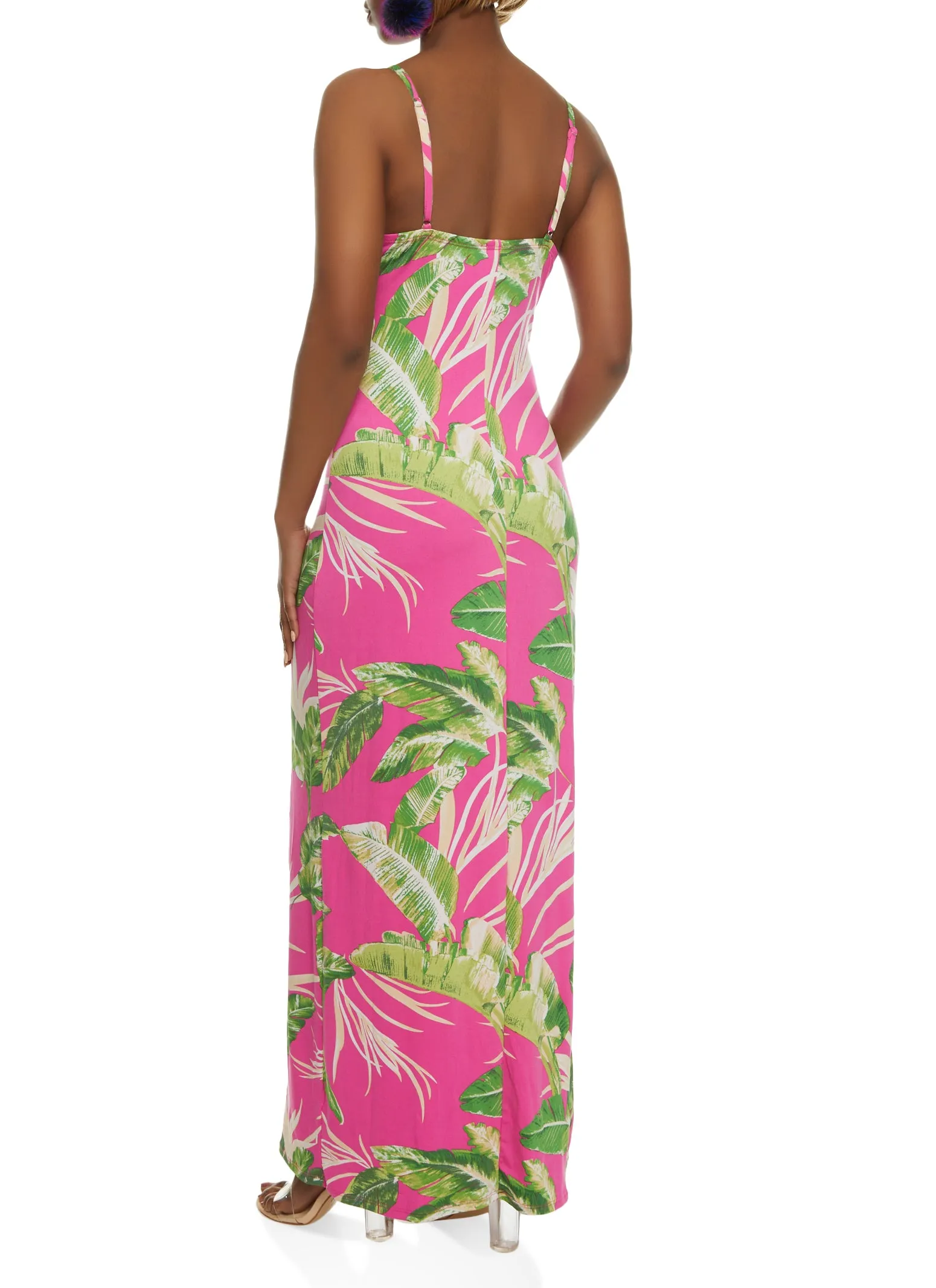 Haute Monde Tropical Palm Print Maxi Cami Dress sold by Rainbow product image thumbnail 3
