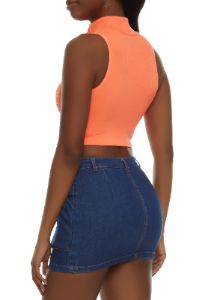 Seamless Half Zip Cropped Tank Top sold by Rainbow