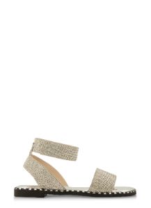 Rhinestone Studded Velcro Ankle Strap Sandals sold by Rainbow