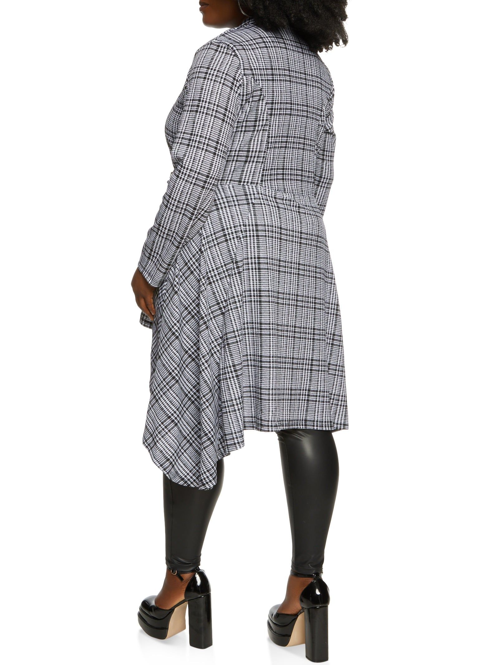 Plus Size Plaid Chain Button High Low Blazer sold by Rainbow product image thumbnail 2