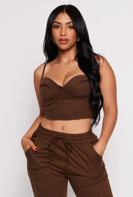 Haute Monde Solid Cropped Corset Top sold by Rainbow
