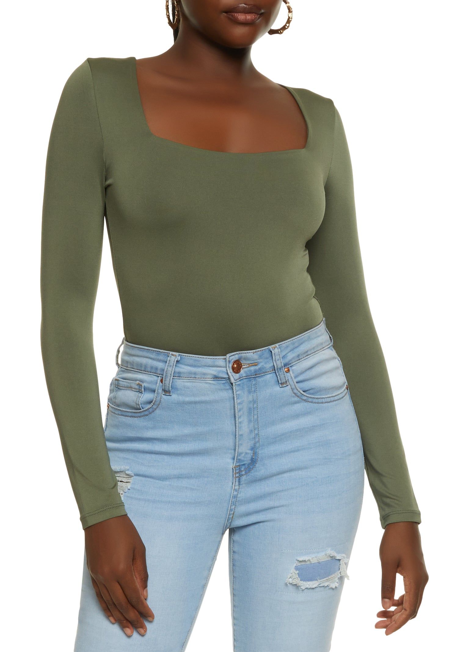Seamless Double Layered Square Neck Bodysuit sold by Rainbow product image thumbnail 2