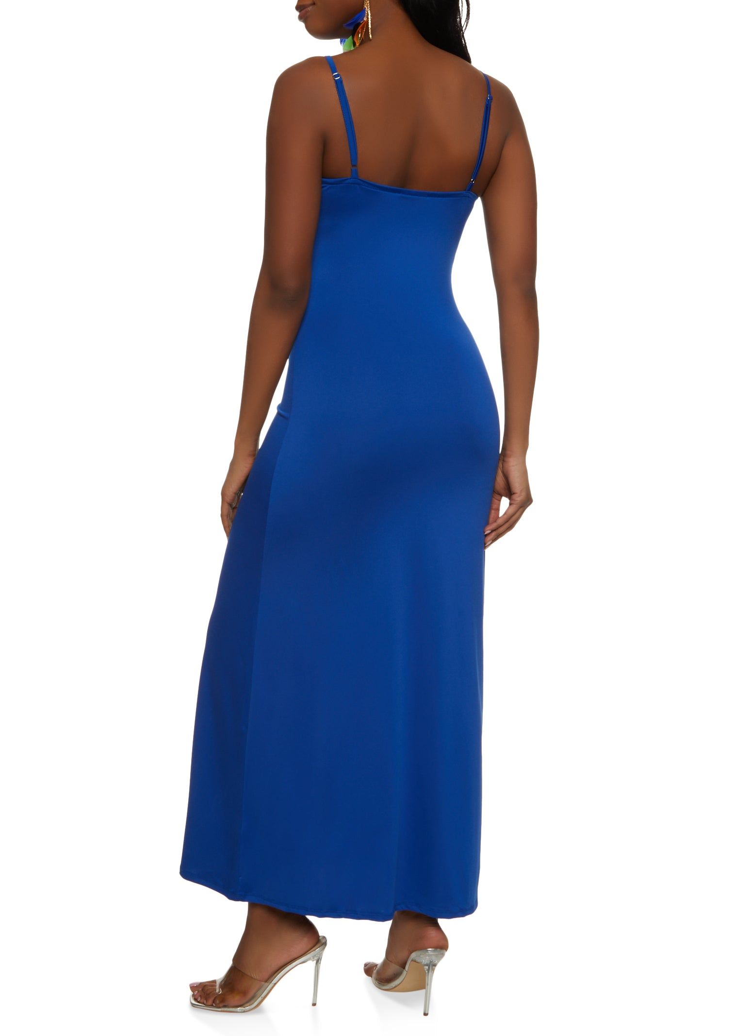 Solid V Neck Sleeveless Maxi Dress sold by Rainbow product image thumbnail 3