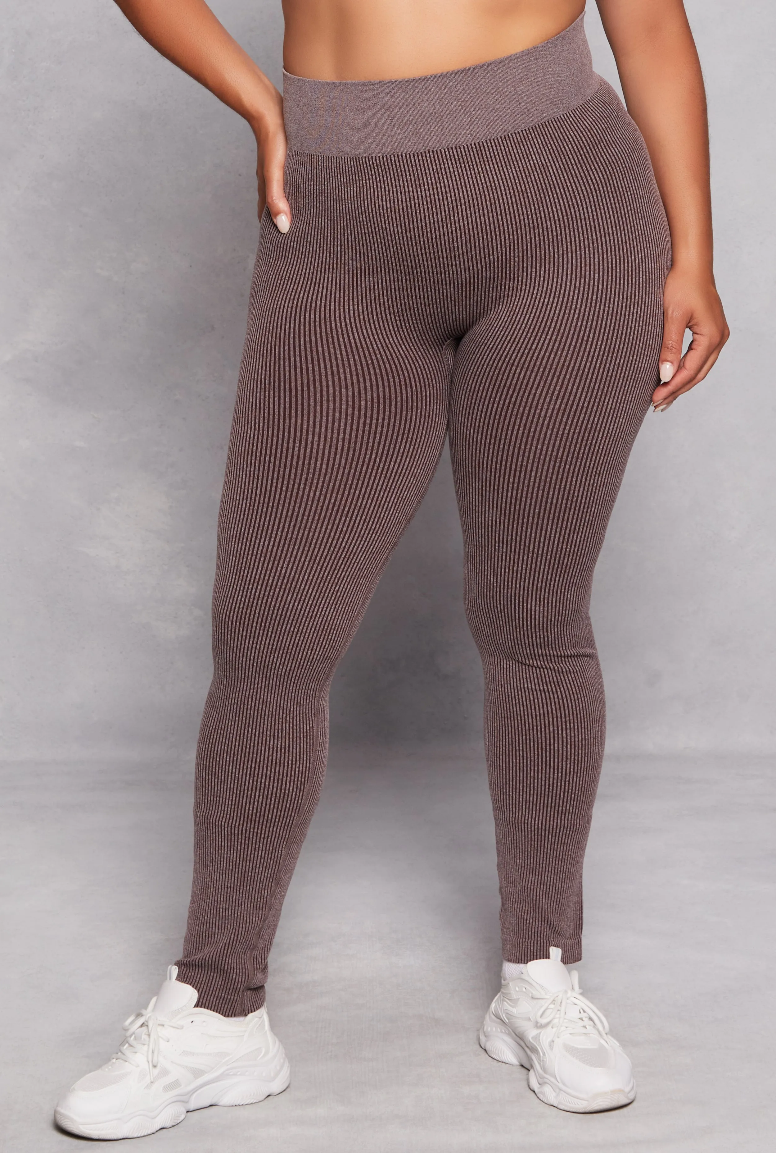 Plus Size Seamless Ribbed High Waisted Leggings sold by Rainbow product image thumbnail 2