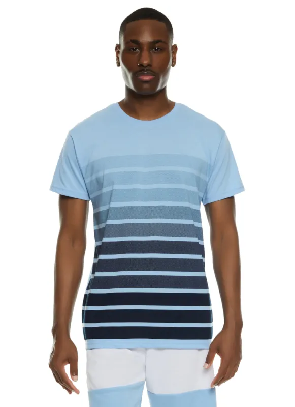 Mens Ombre Striped T Shirt sold by Rainbow
