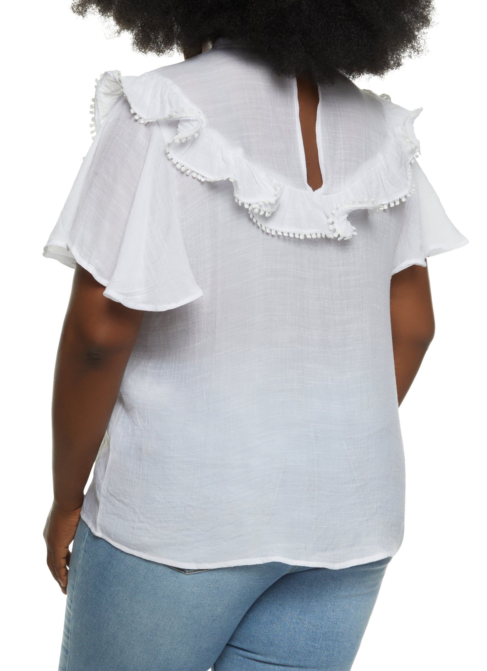 Plus Size High Neck Lace Overlay Blouse sold by Rainbow product image thumbnail 2