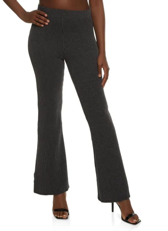 Ribbed High Waisted Flare Pants sold by Rainbow
