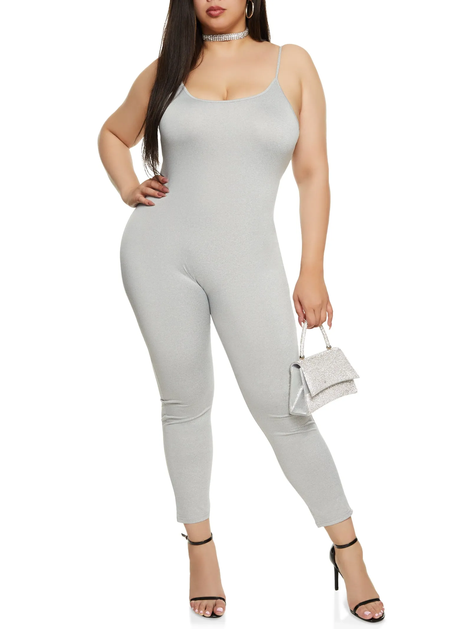 Plus Size Scoop Neck Cami Jumpsuit sold by Rainbow