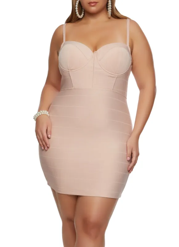 Plus Size Haute Monde Bustier Bandage Mini Dress sold by Rainbow