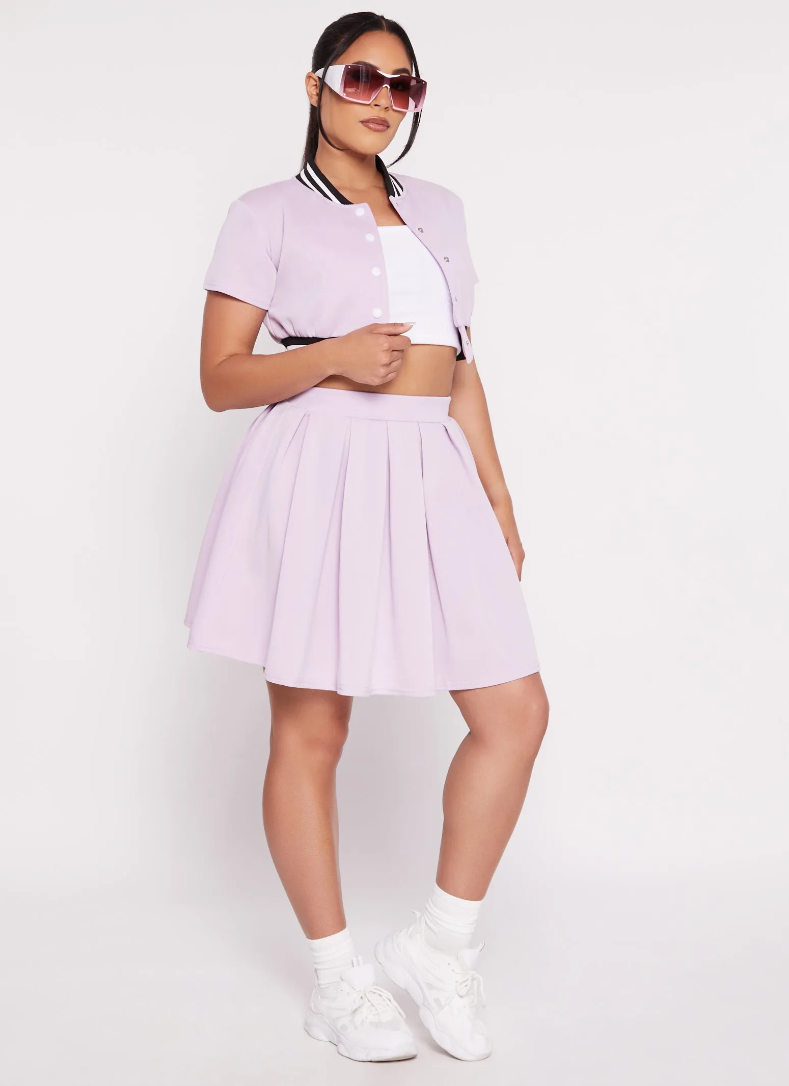 Basic High Waisted Pleated Skirt sold by Rainbow