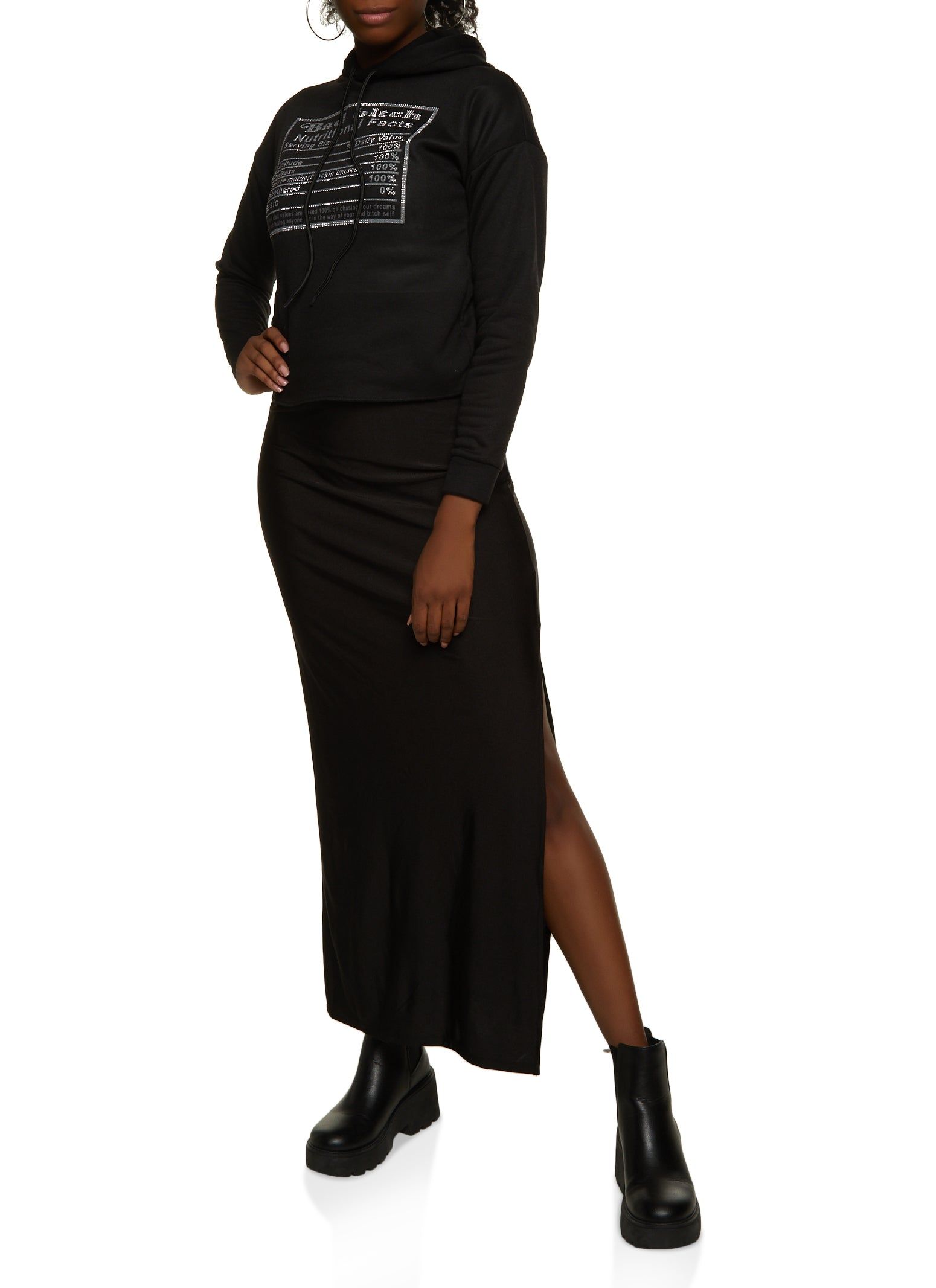 Spandex Side Slit Maxi Skirt sold by Rainbow product image thumbnail 2