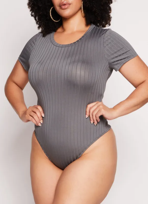 Plus Size Daisy Ribbed Knit Bodysuit sold by Rainbow