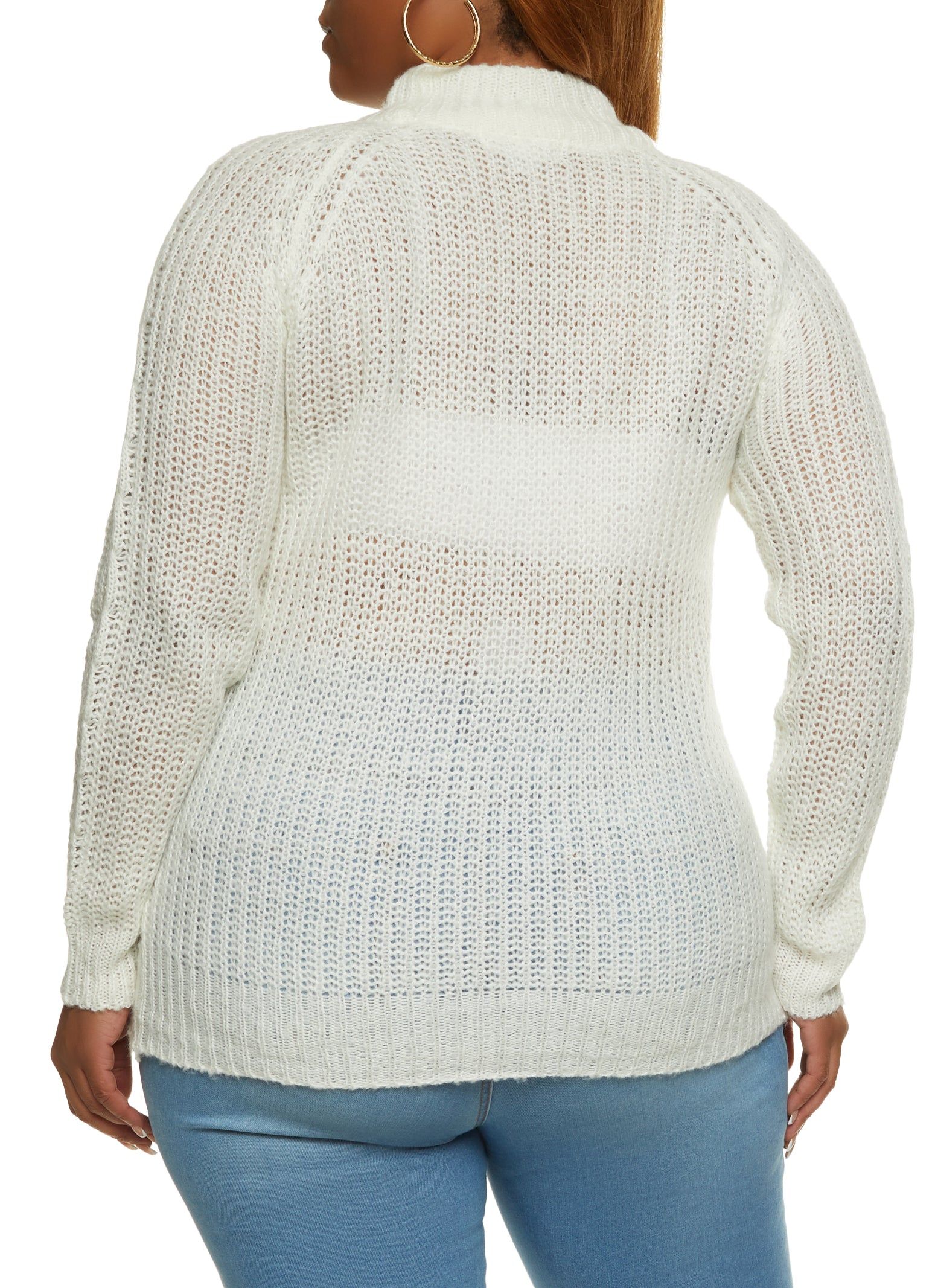 Plus Size Solid Mock Neck Pullover Sweater sold by Rainbow product image thumbnail 2