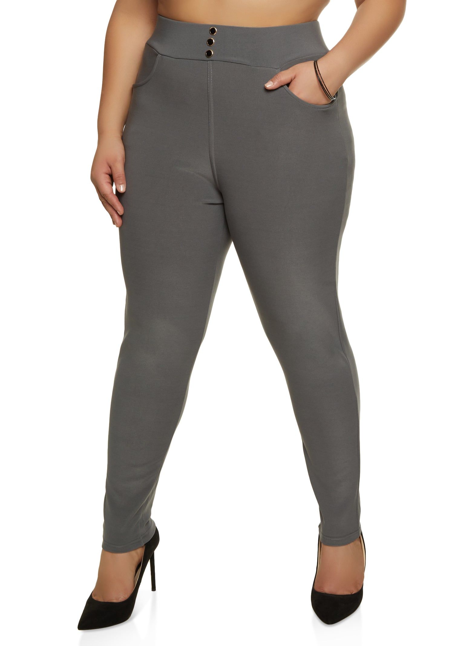 Plus Size Scuba Pull On Skinny Pants sold by Rainbow