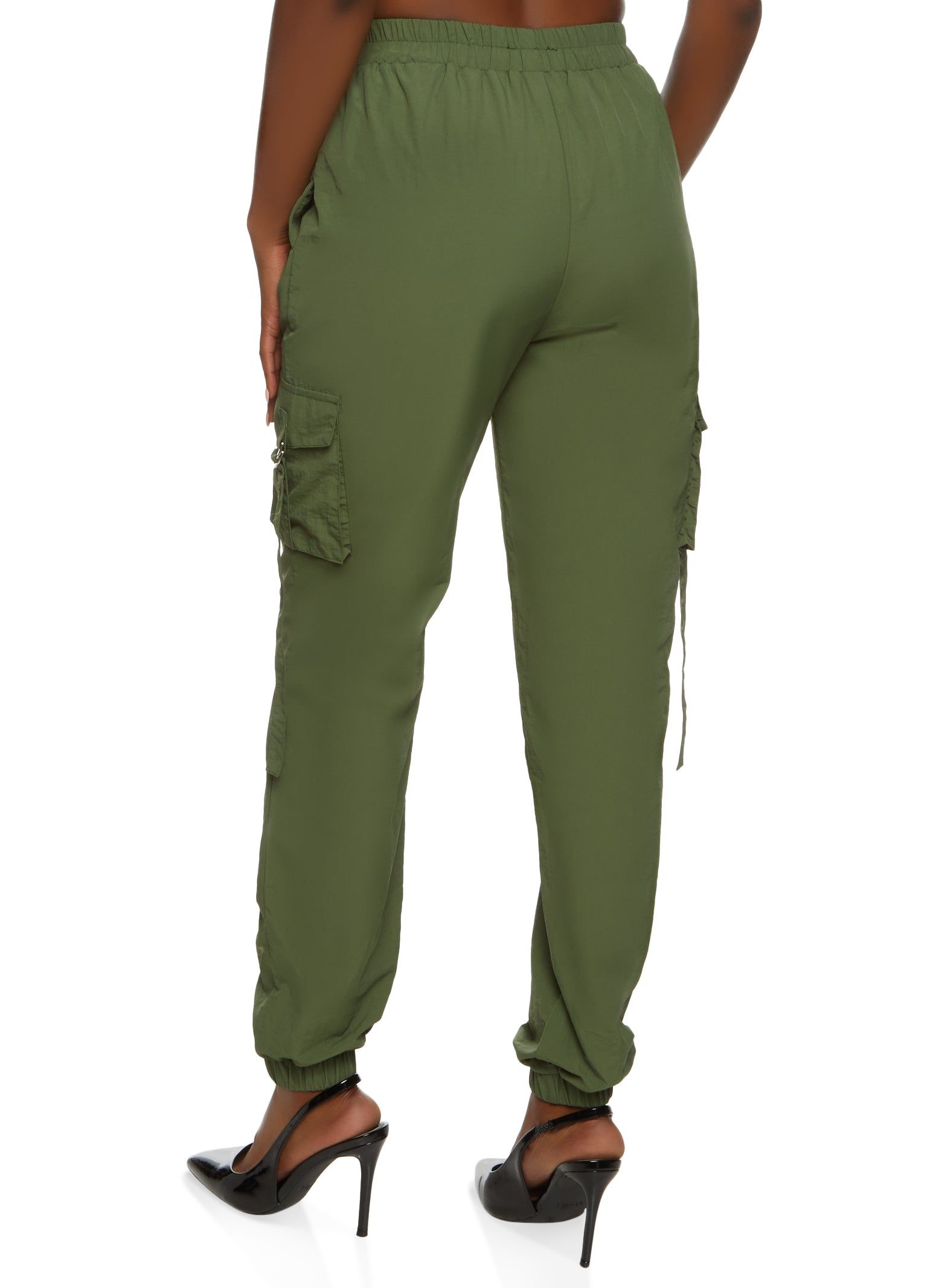 Nylon High Waisted Cargo Joggers sold by Rainbow product image thumbnail 3