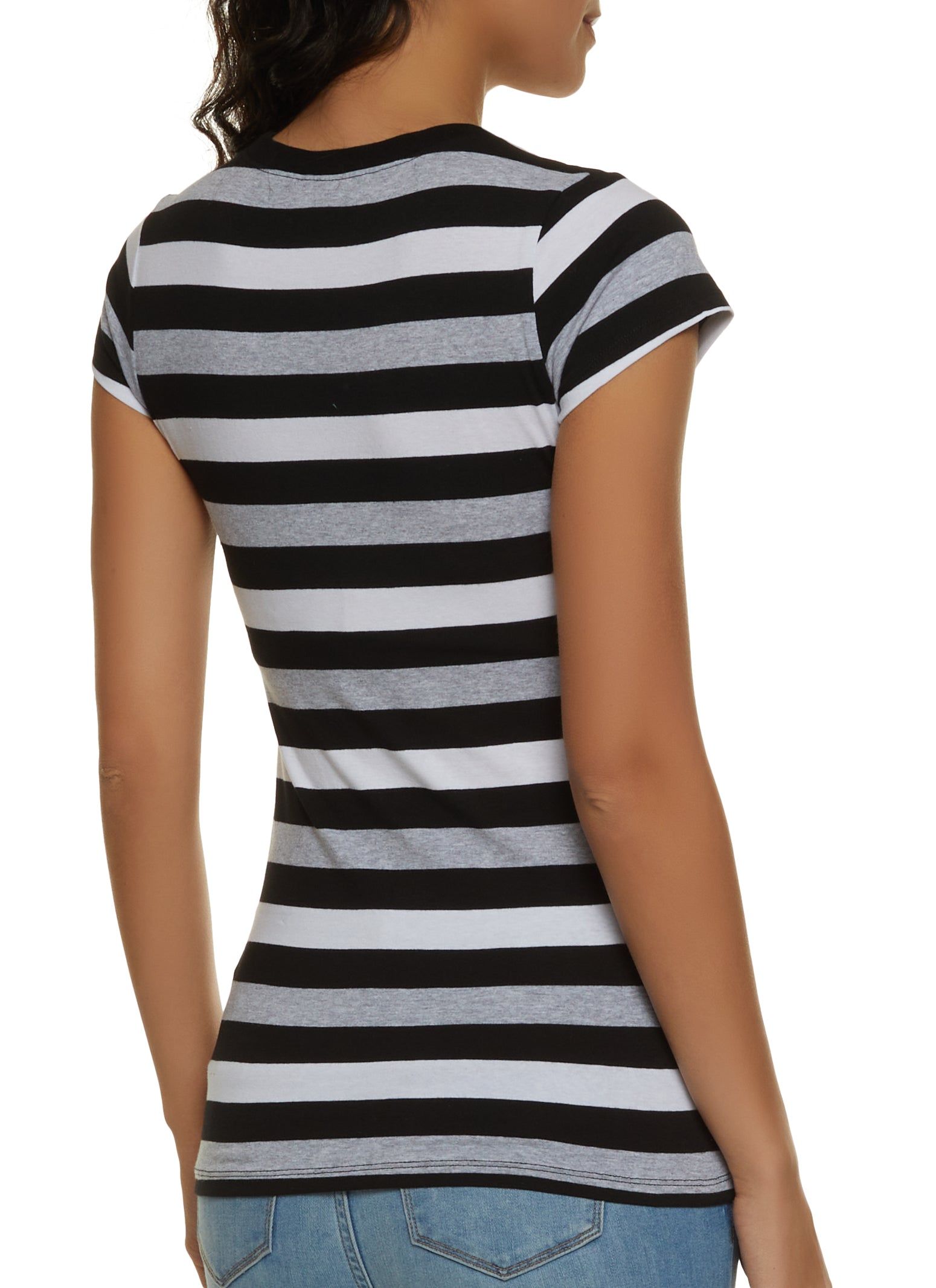 Basic Stripe Crew Neck Tee sold by Rainbow product image thumbnail 2
