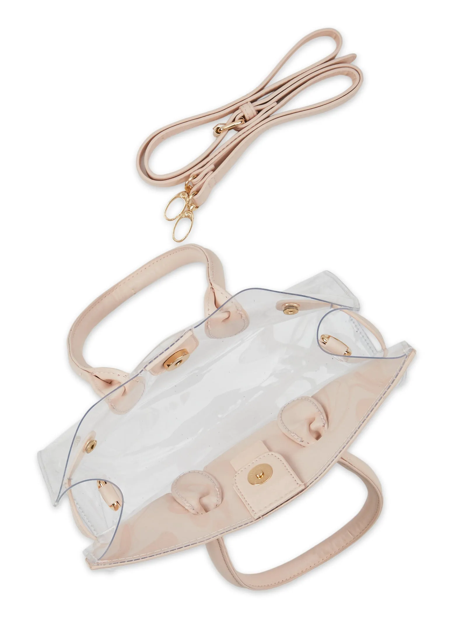 Faux Leather Handle Clear Clutch Bag sold by Rainbow product image thumbnail 5