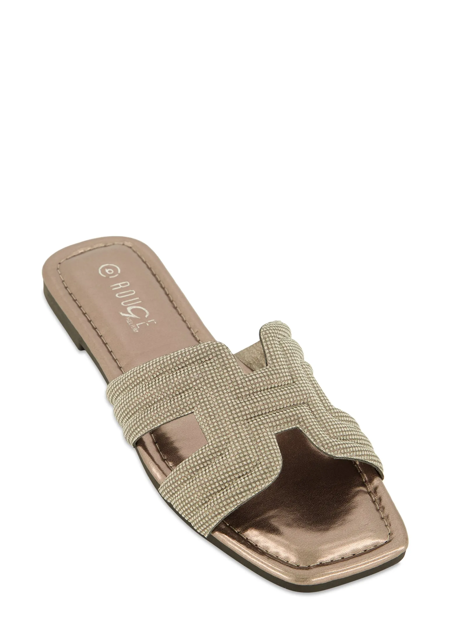 Glitter H Band Flat Slide Sandals sold by Rainbow